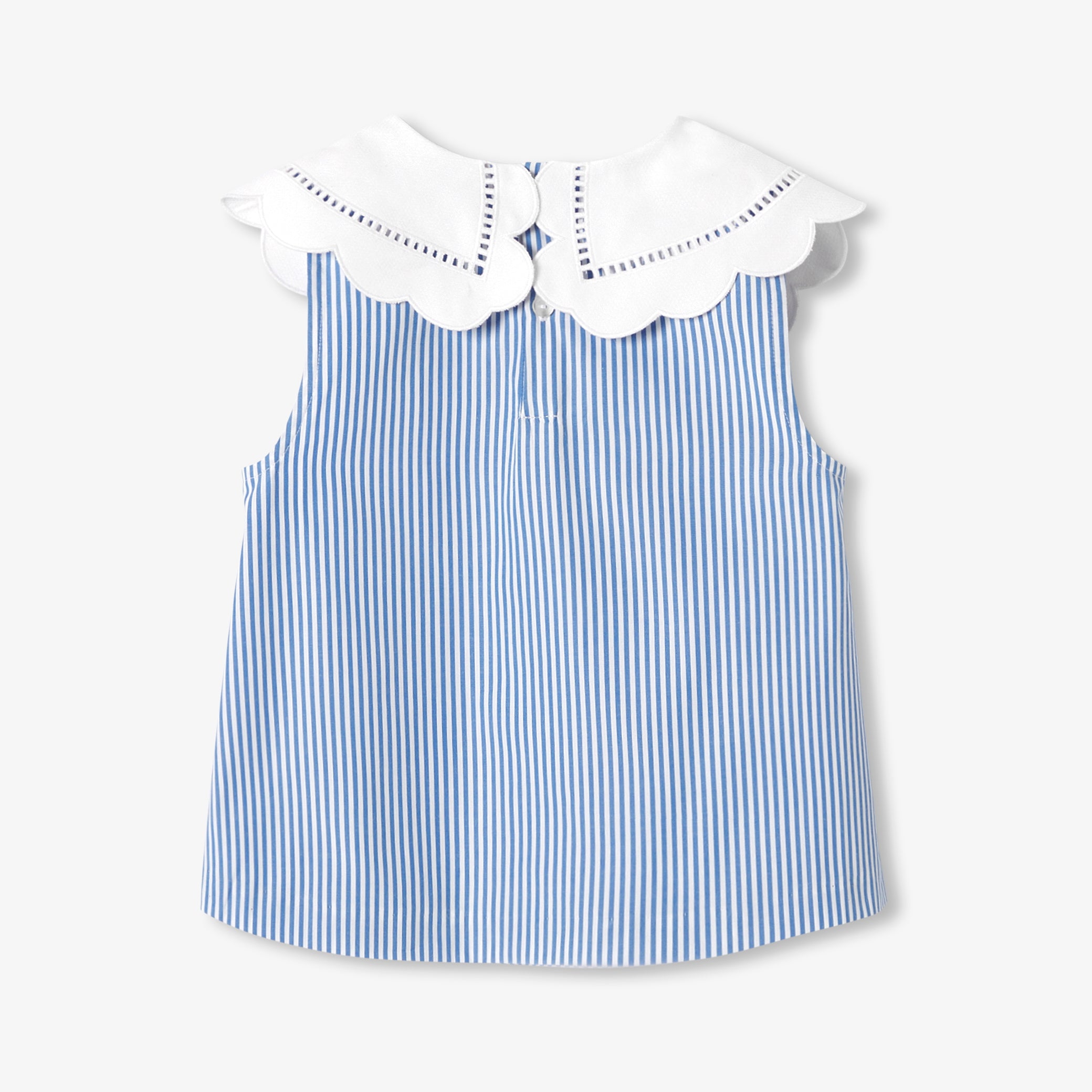 Girls' striped poplin blouse