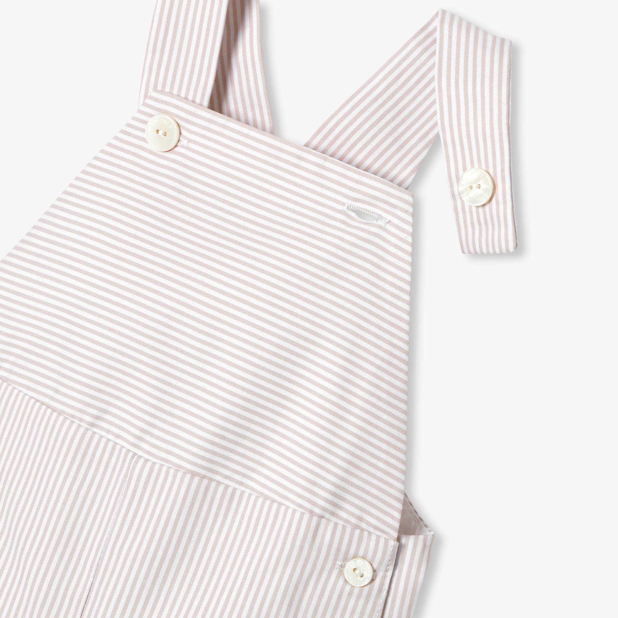 Baby boy striped twill dungaree shorts