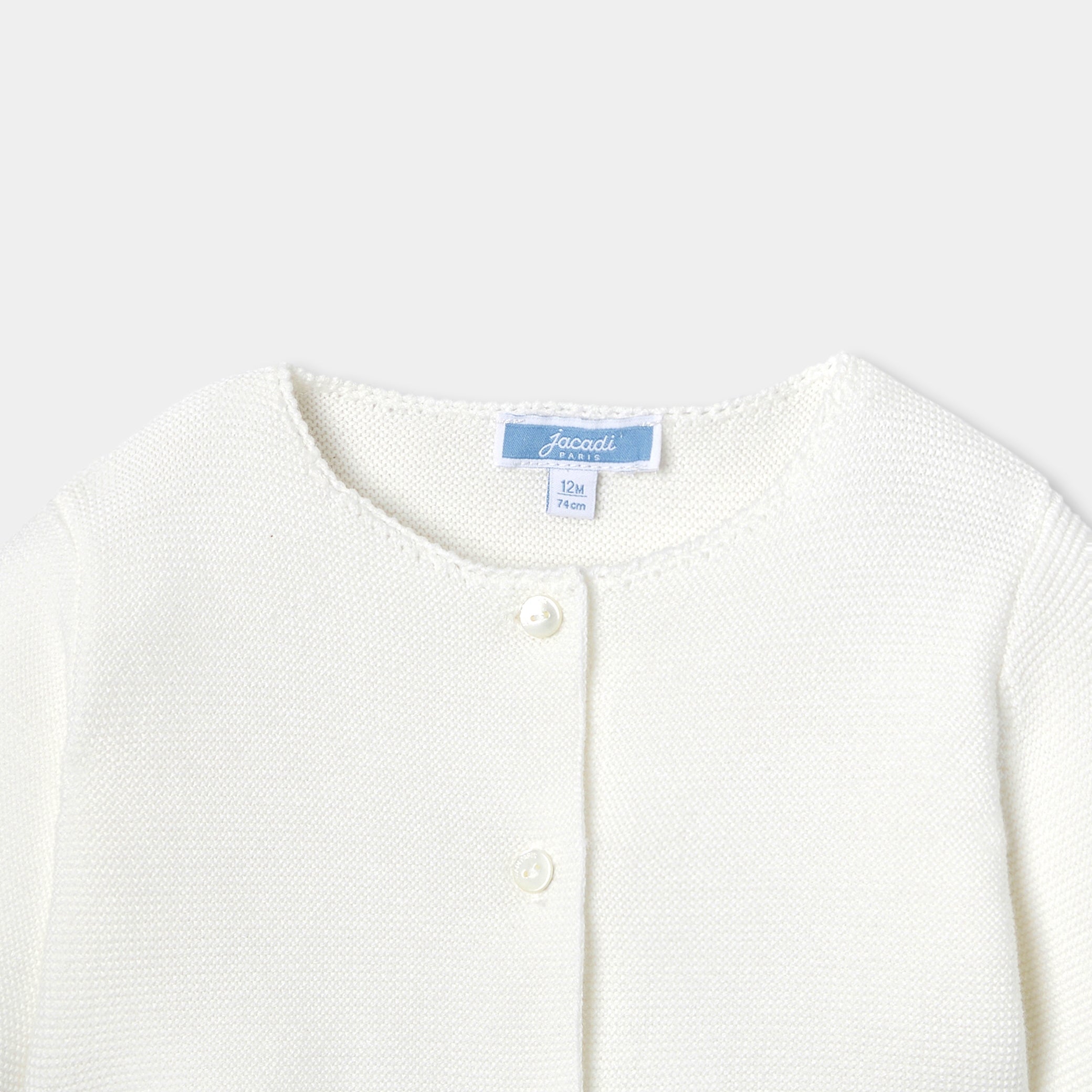 Baby girl bolero in garter stitch
