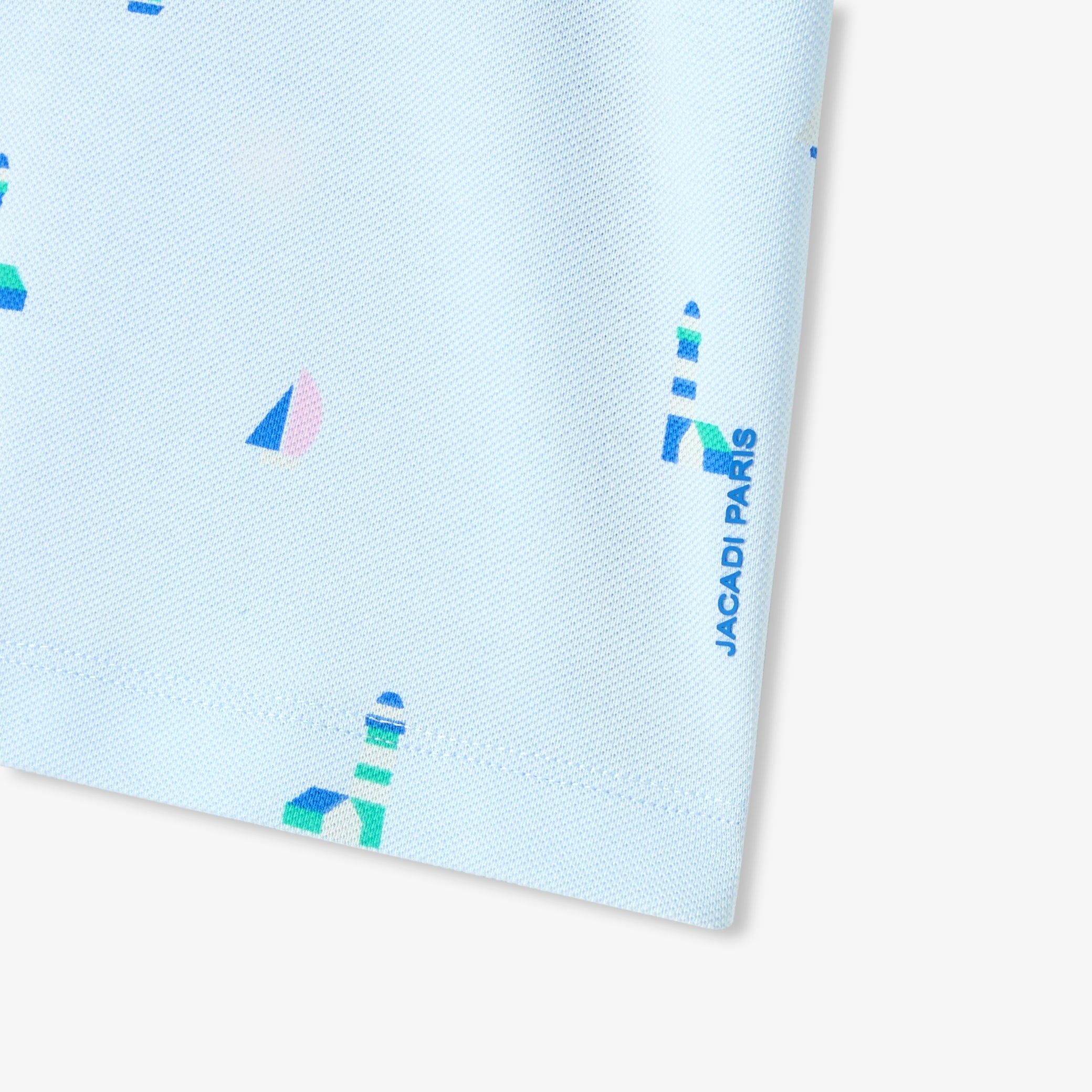 Baby boy polo shirt in printed cotton piquÃ©