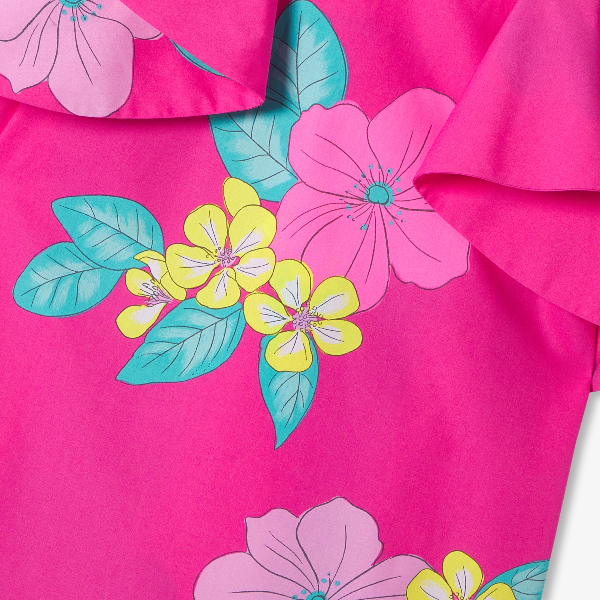 Floral print poplin dress for girls