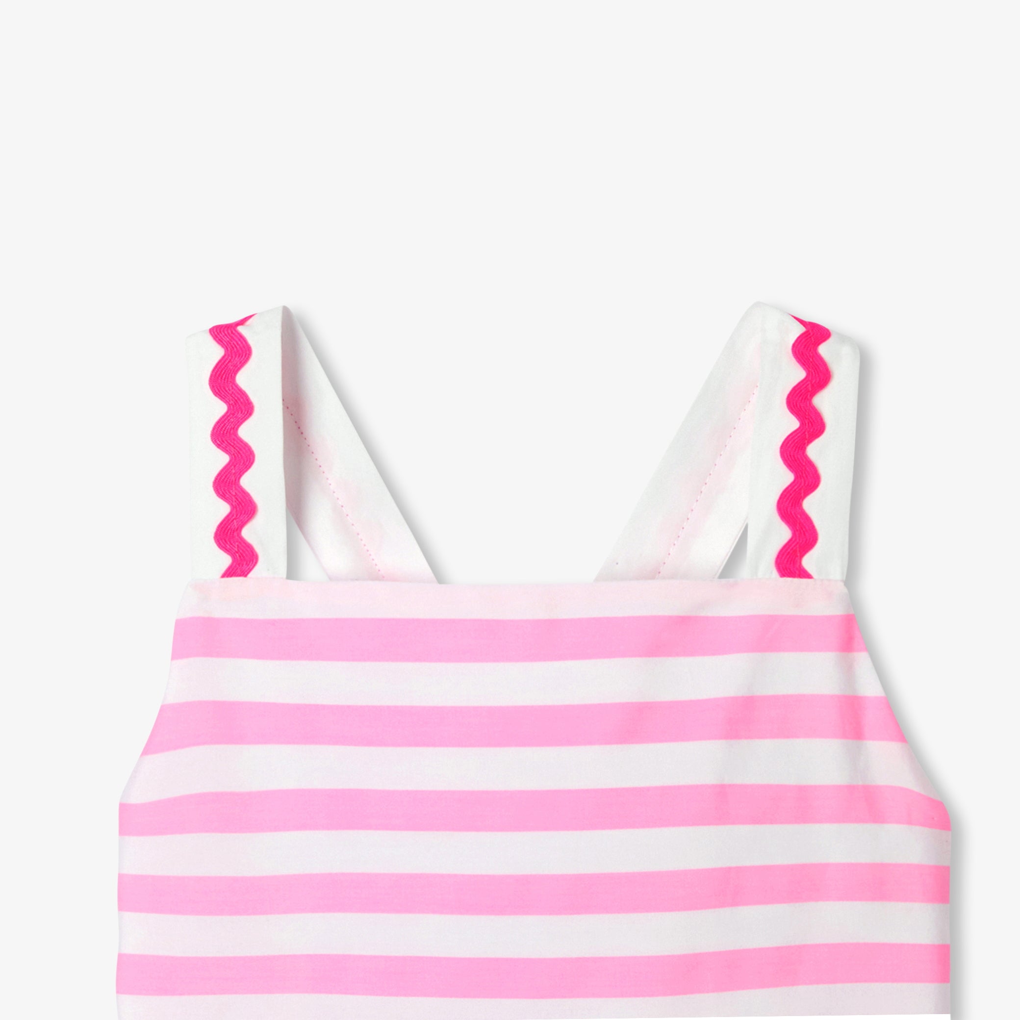 Girls' striped poplin dress