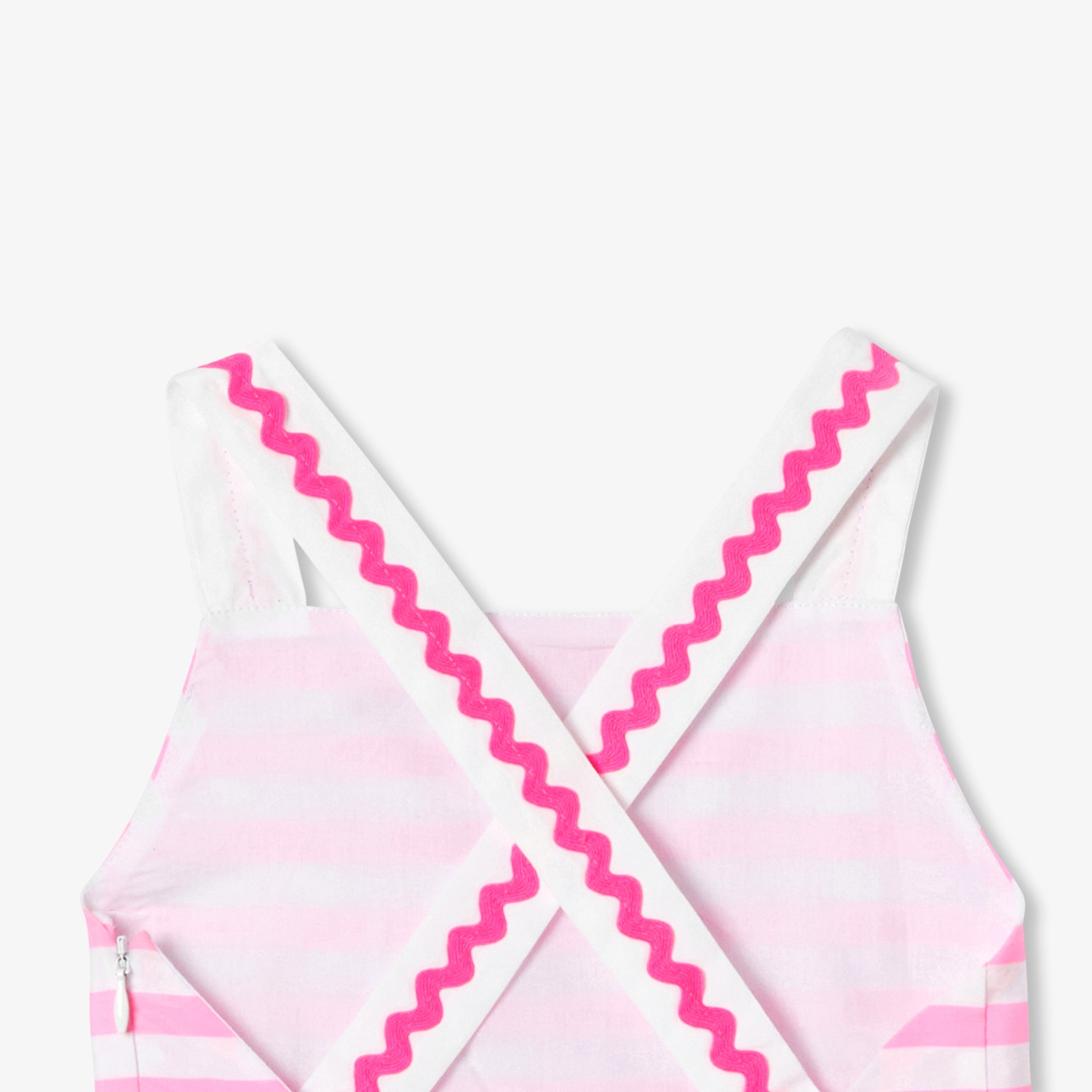 Girls' striped poplin dress
