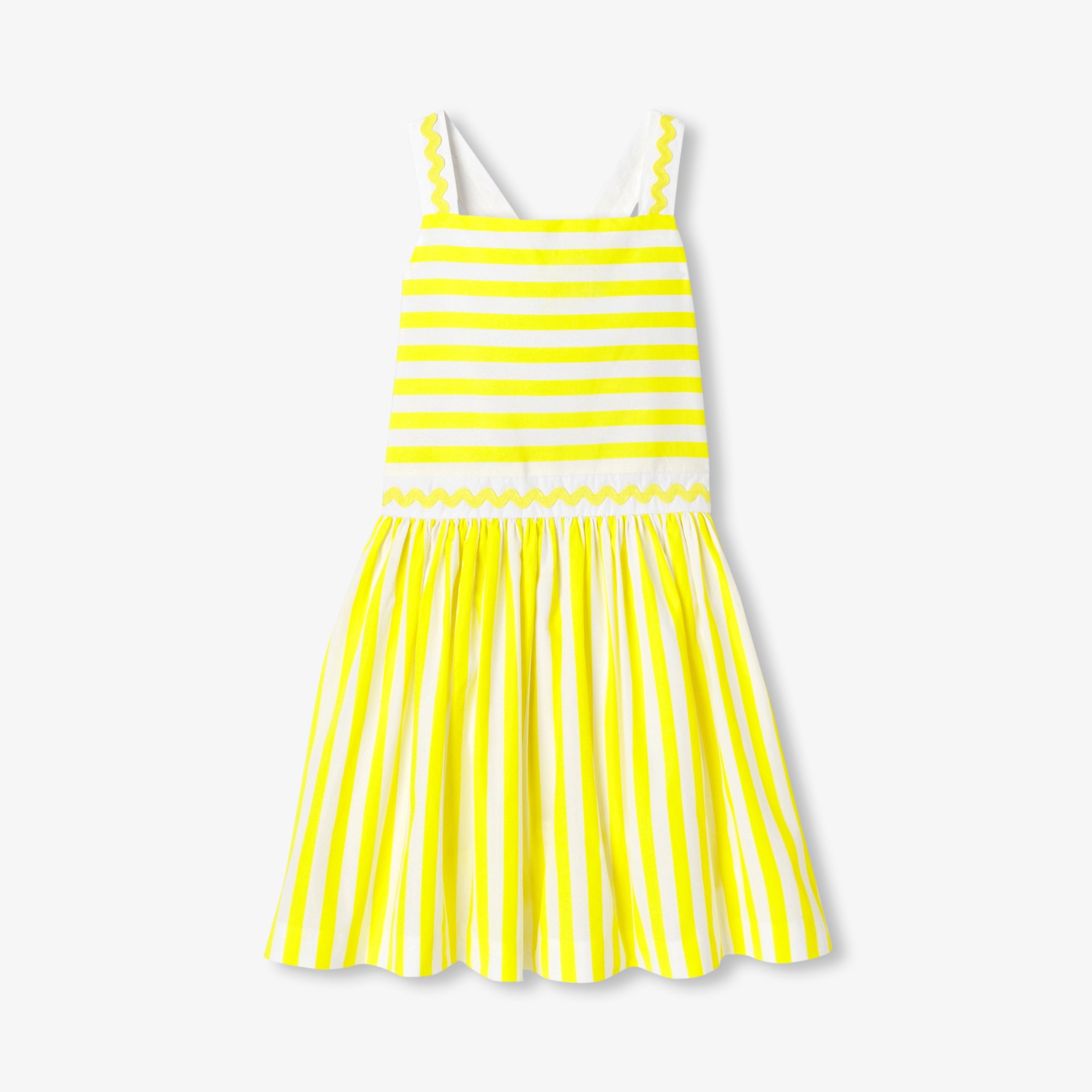 Girls' striped poplin dress