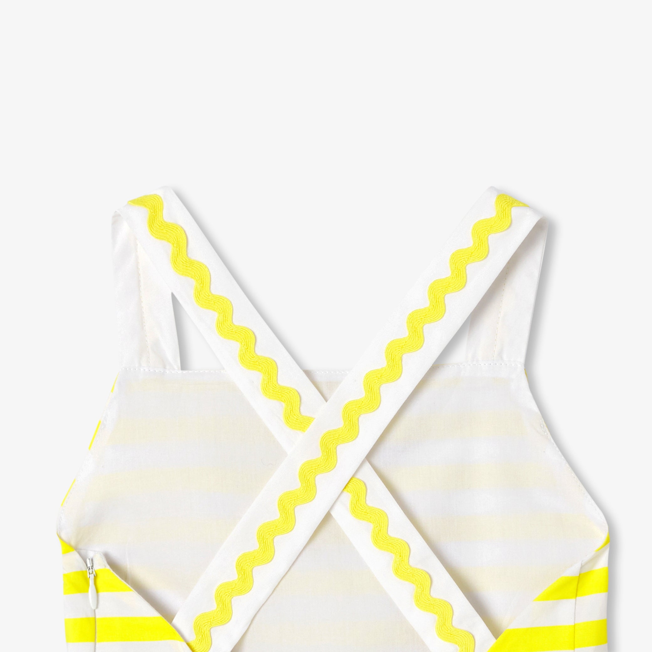 Girls' striped poplin dress