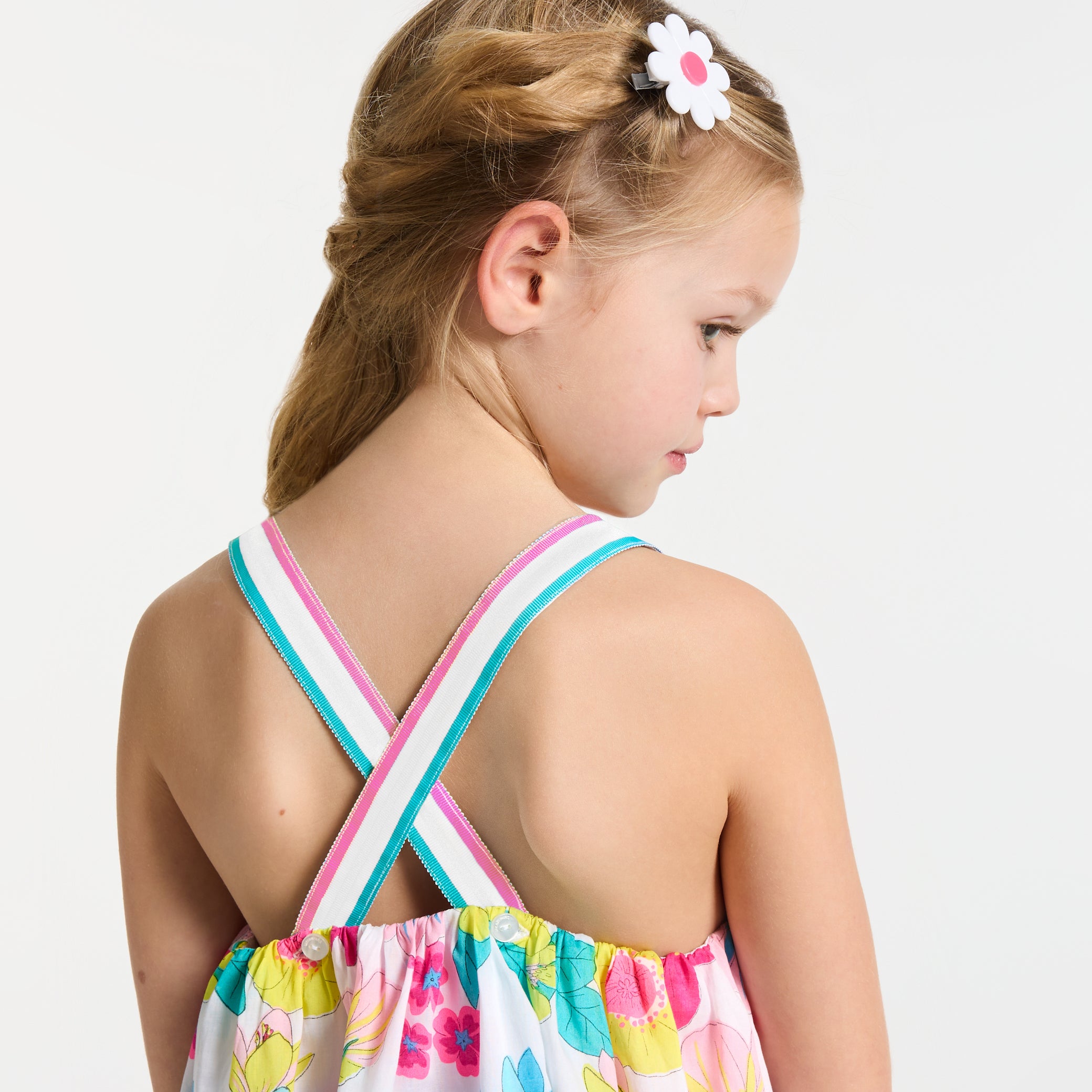 Girls' sleeveless poplin dress