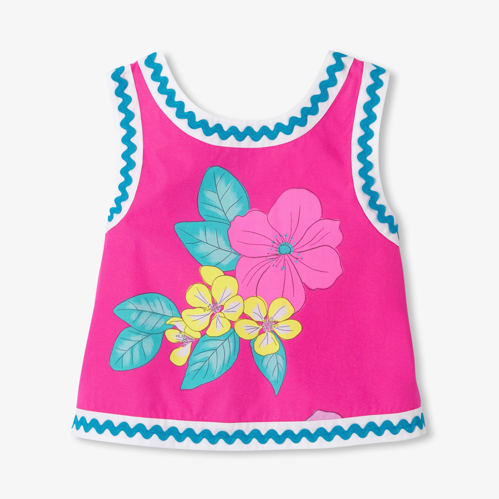 Floral print poplin top for girls