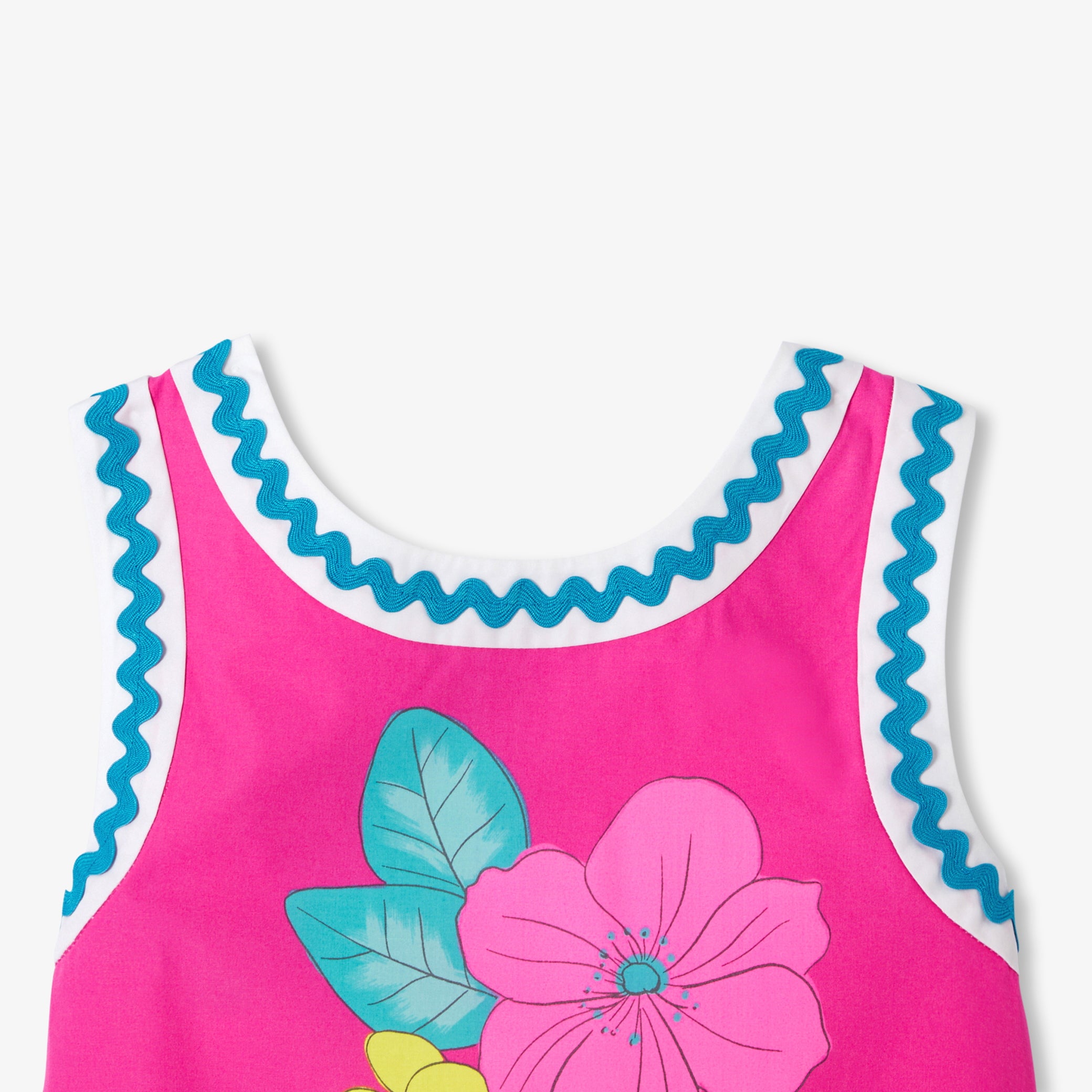 Floral print poplin top for girls