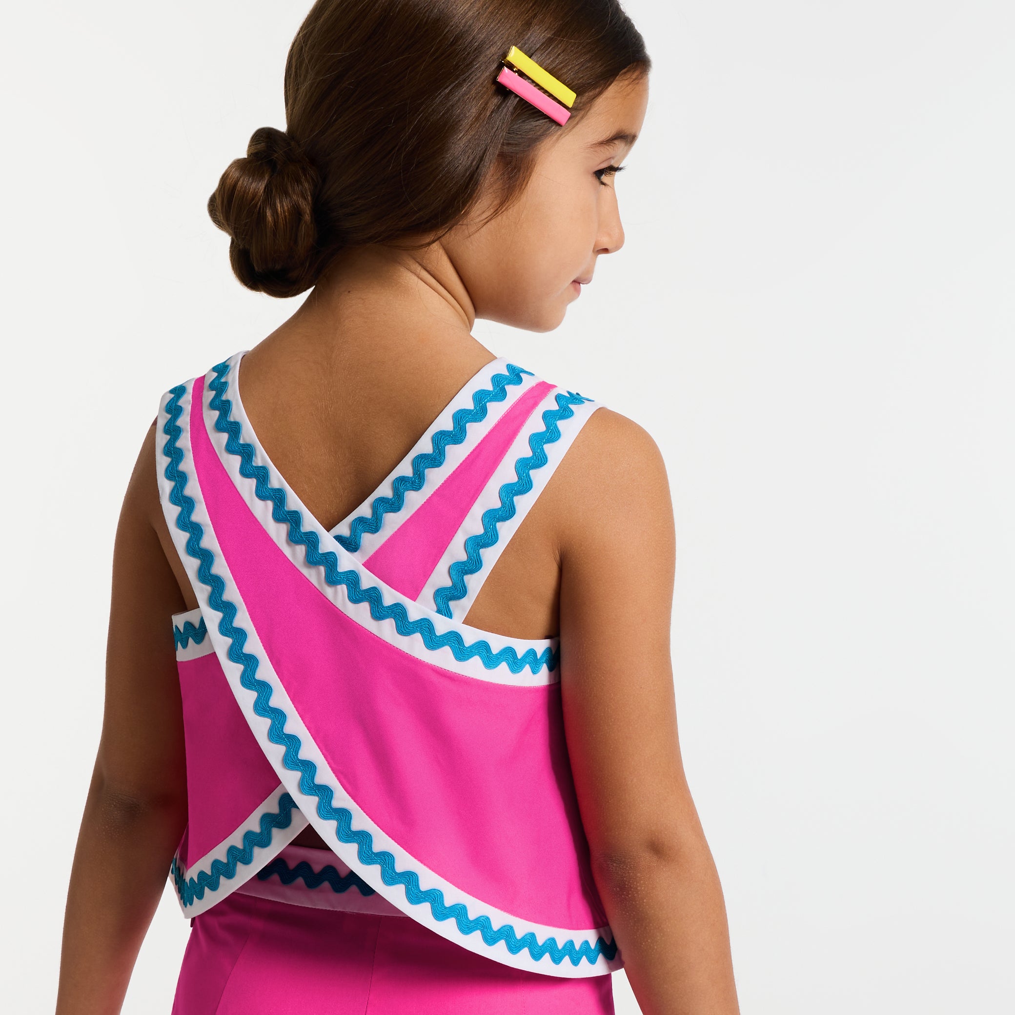 Floral print poplin top for girls