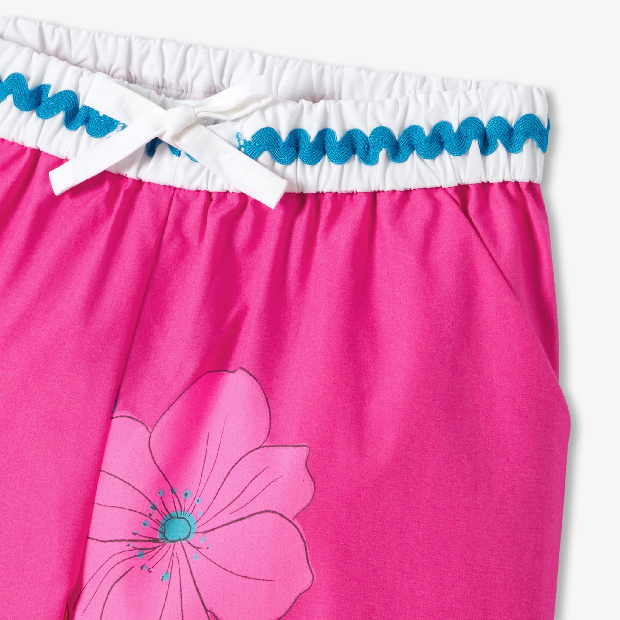 Girls' wide-leg poplin pants