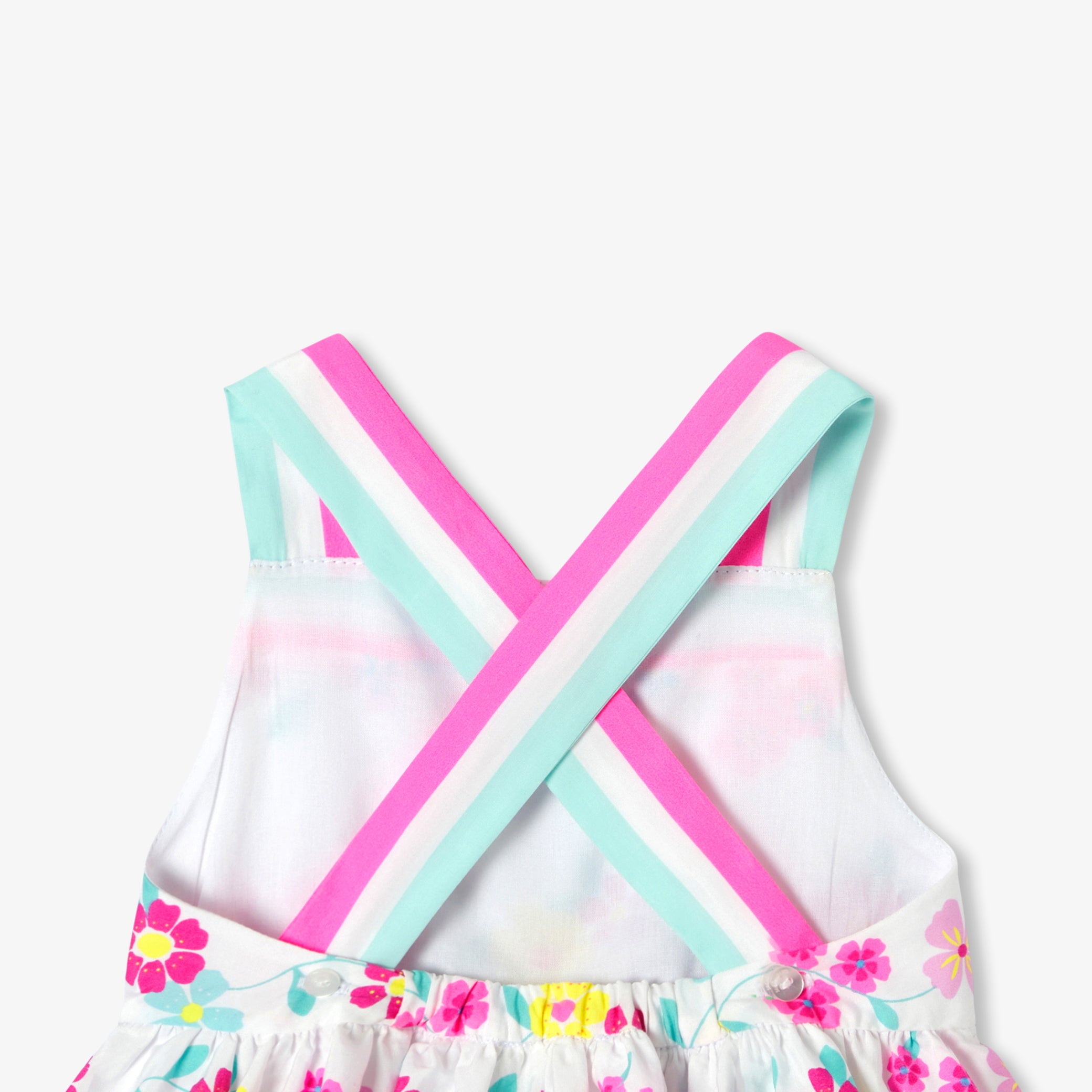 Baby girl dress in cotton with crossover back