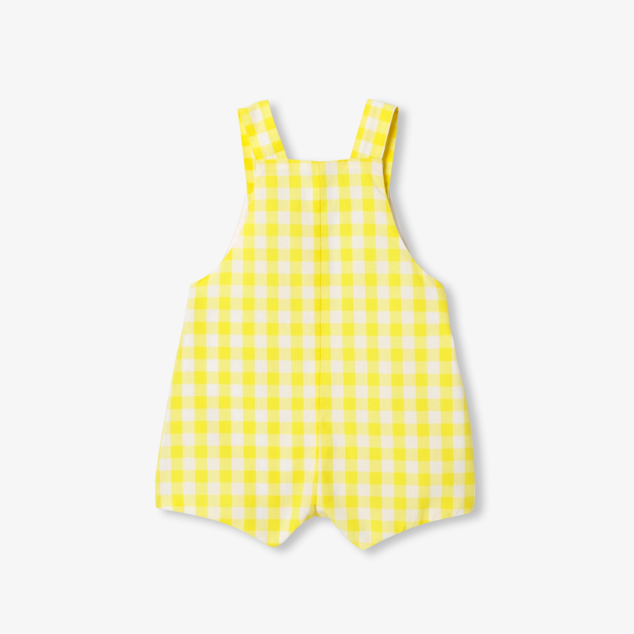 Baby short dungarees in gingham poplin