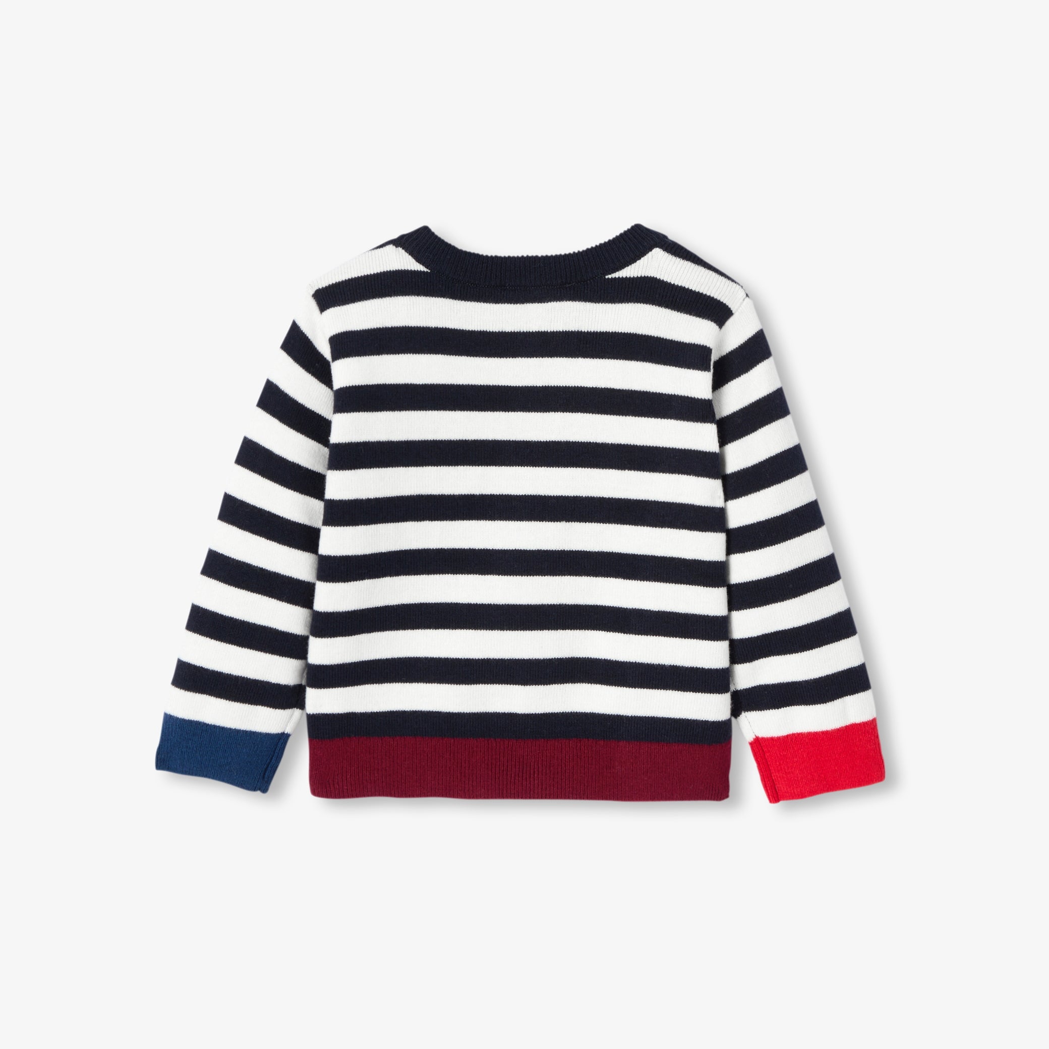 Baby striped cotton and wool jumper