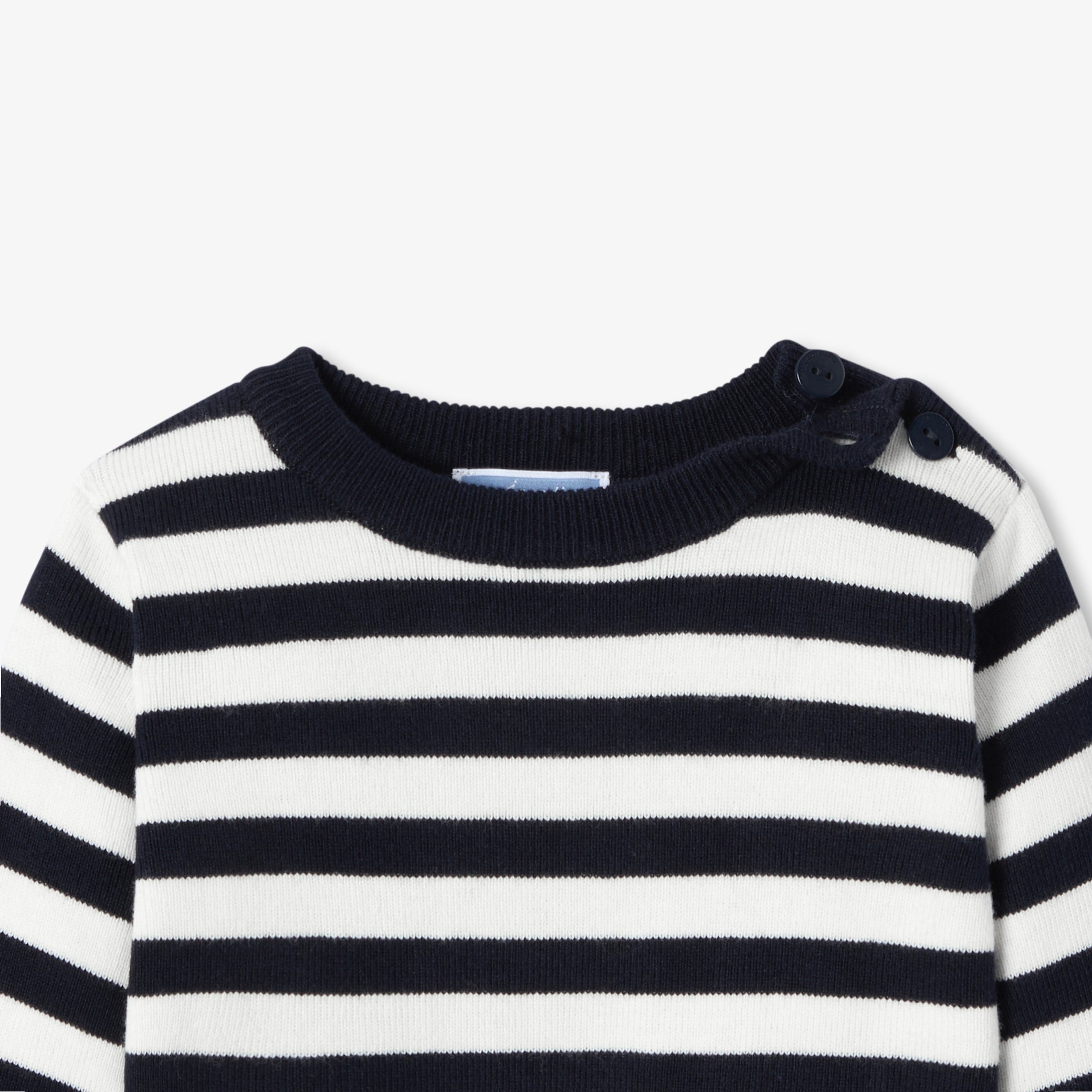 Baby striped cotton and wool jumper