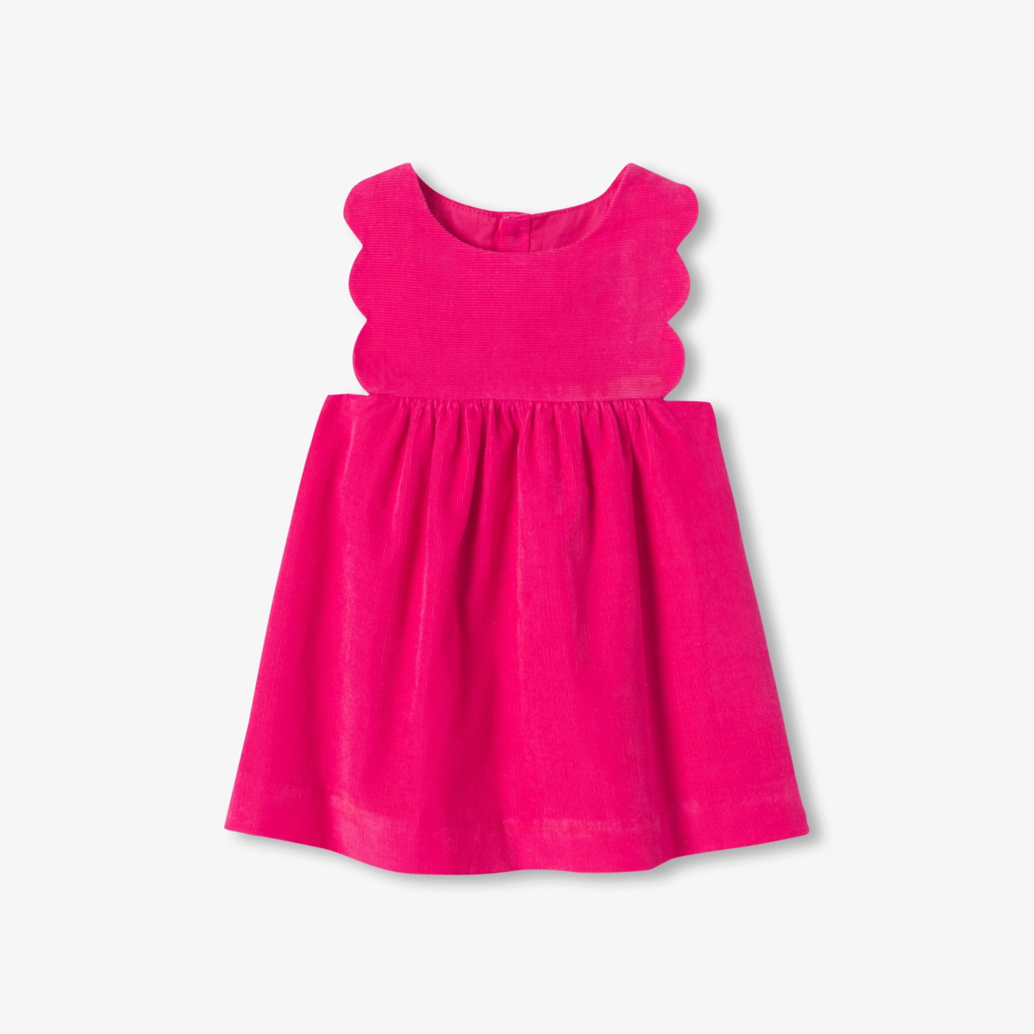 Baby girl pinafore dress in fine-ribbed corduroy