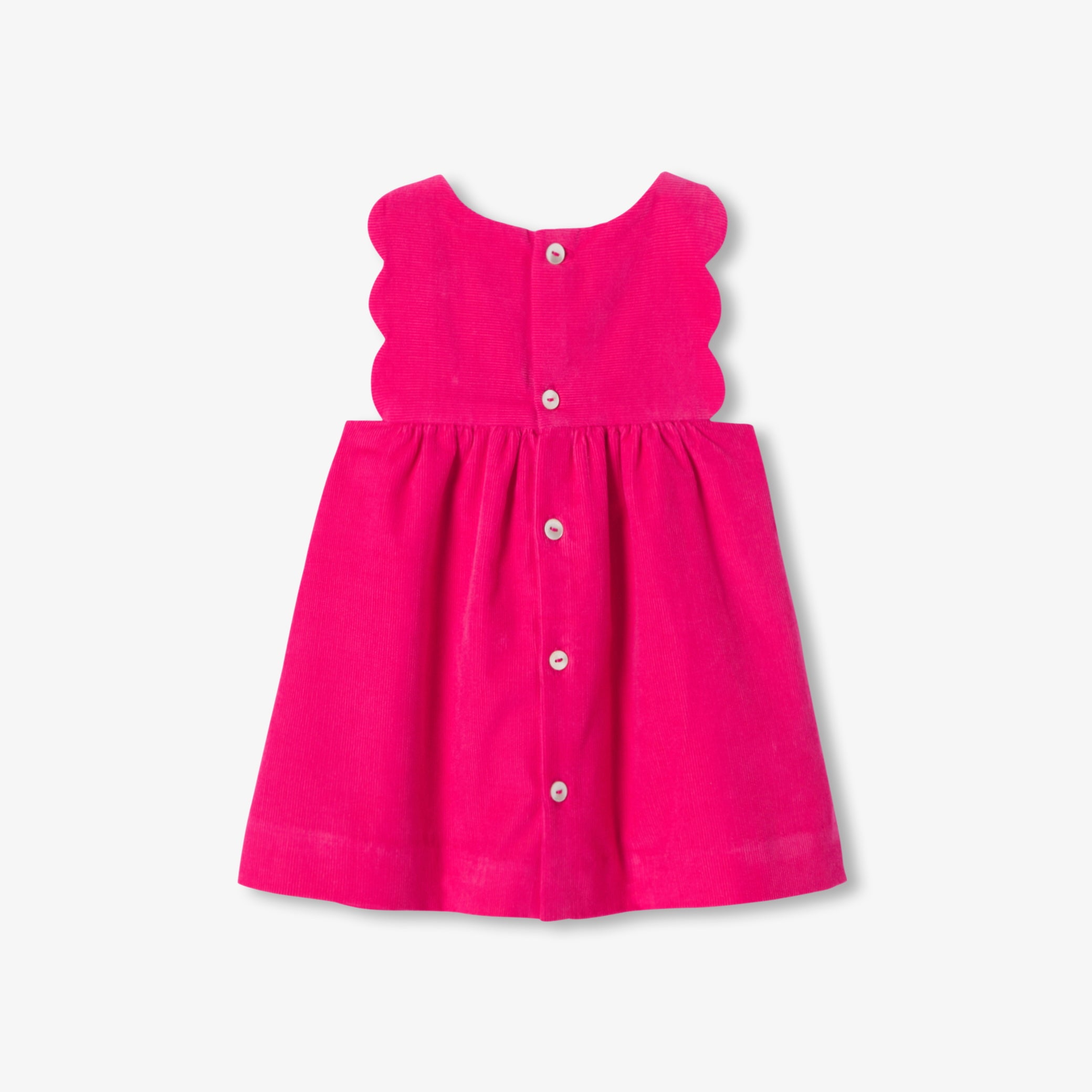 Baby girl pinafore dress in fine-ribbed corduroy