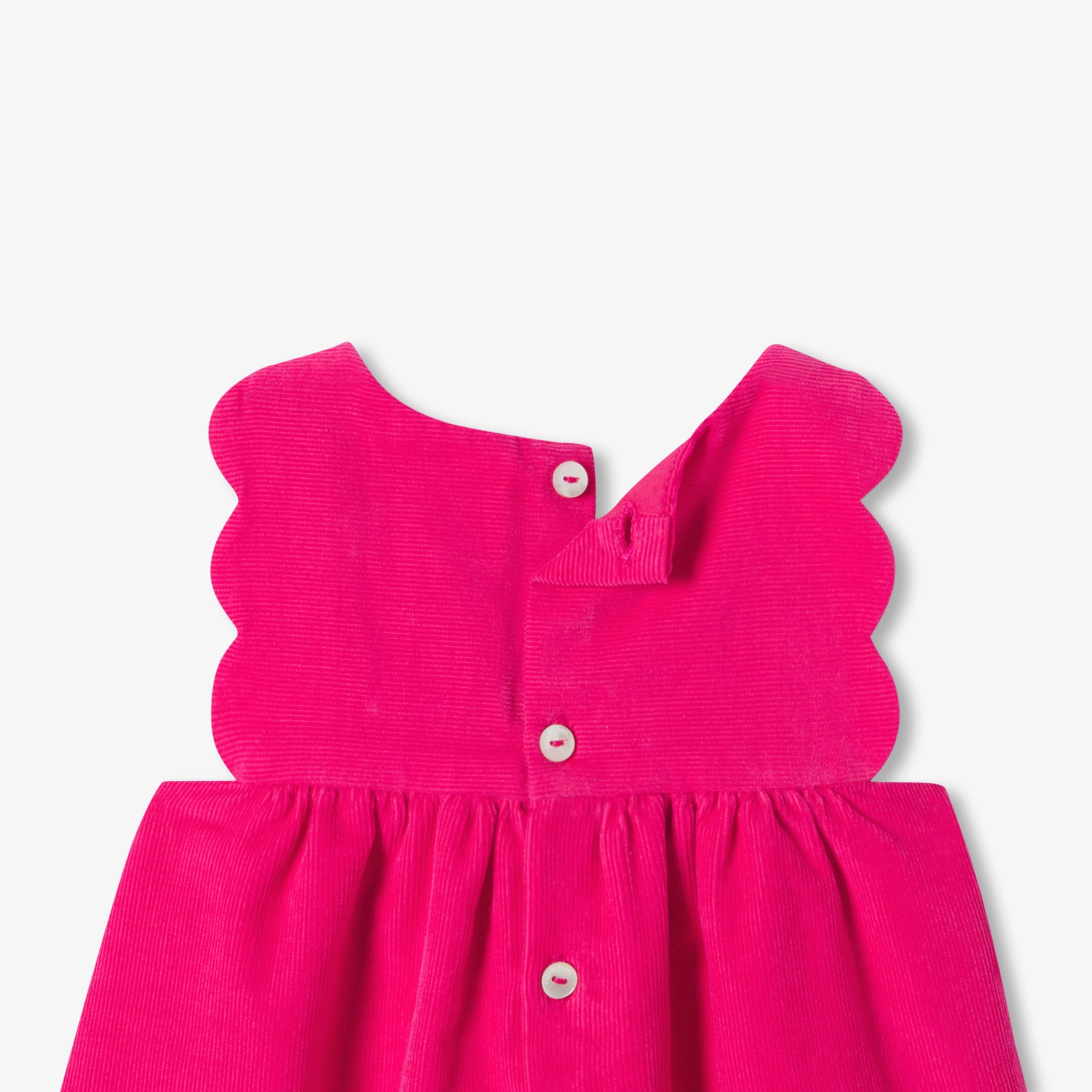 Baby girl pinafore dress in fine-ribbed corduroy