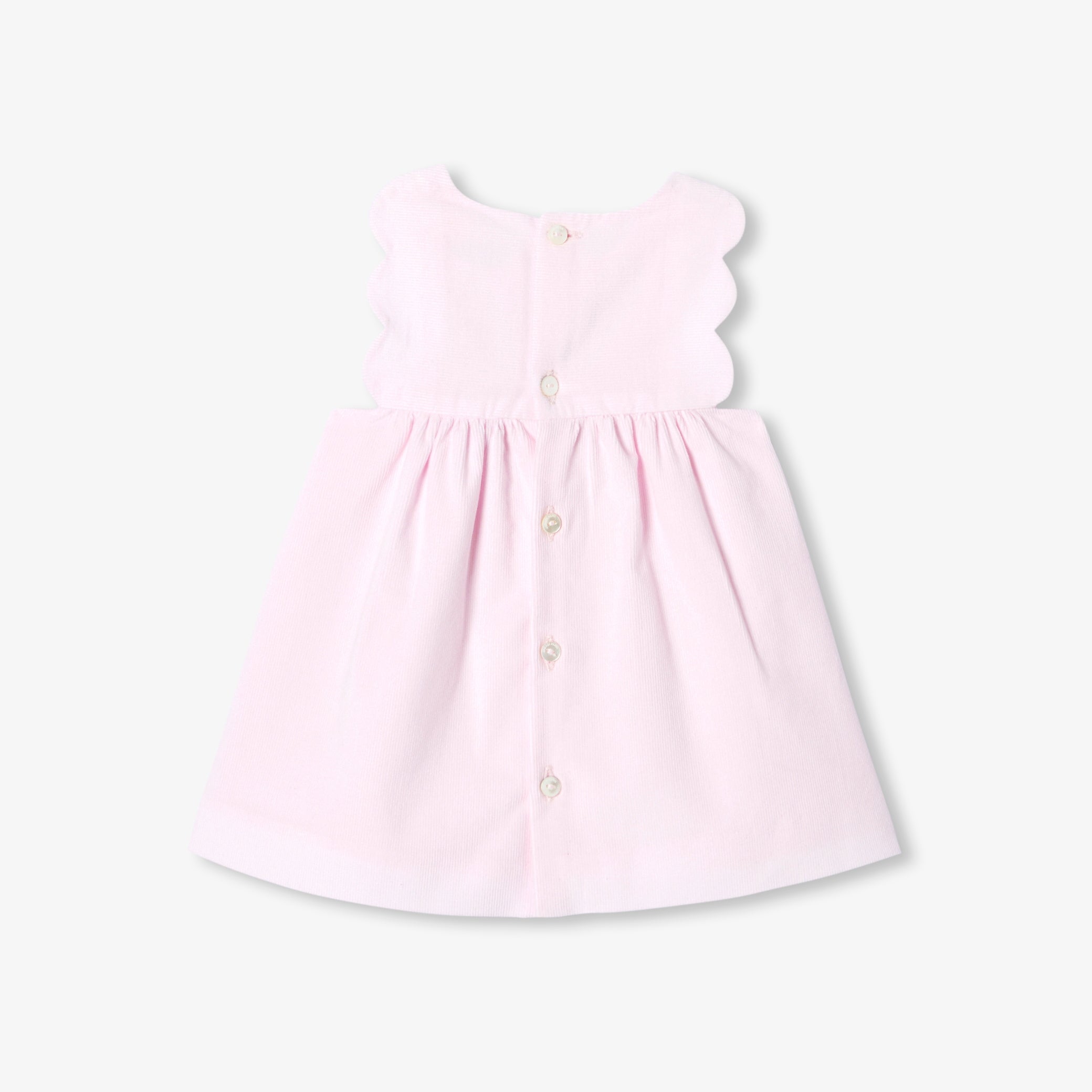 Baby girl pinafore dress in fine-ribbed corduroy