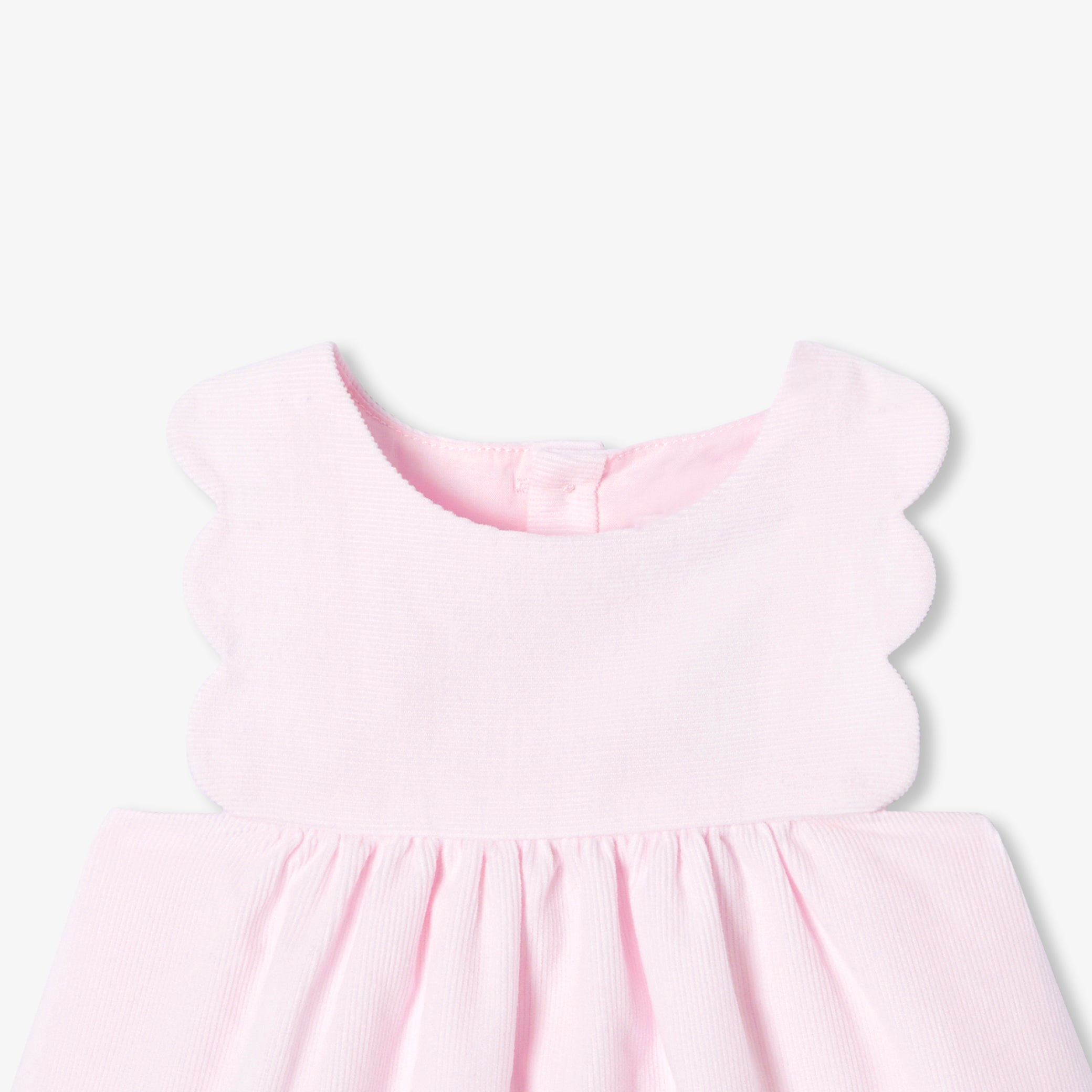 Baby girl pinafore dress in fine-ribbed corduroy