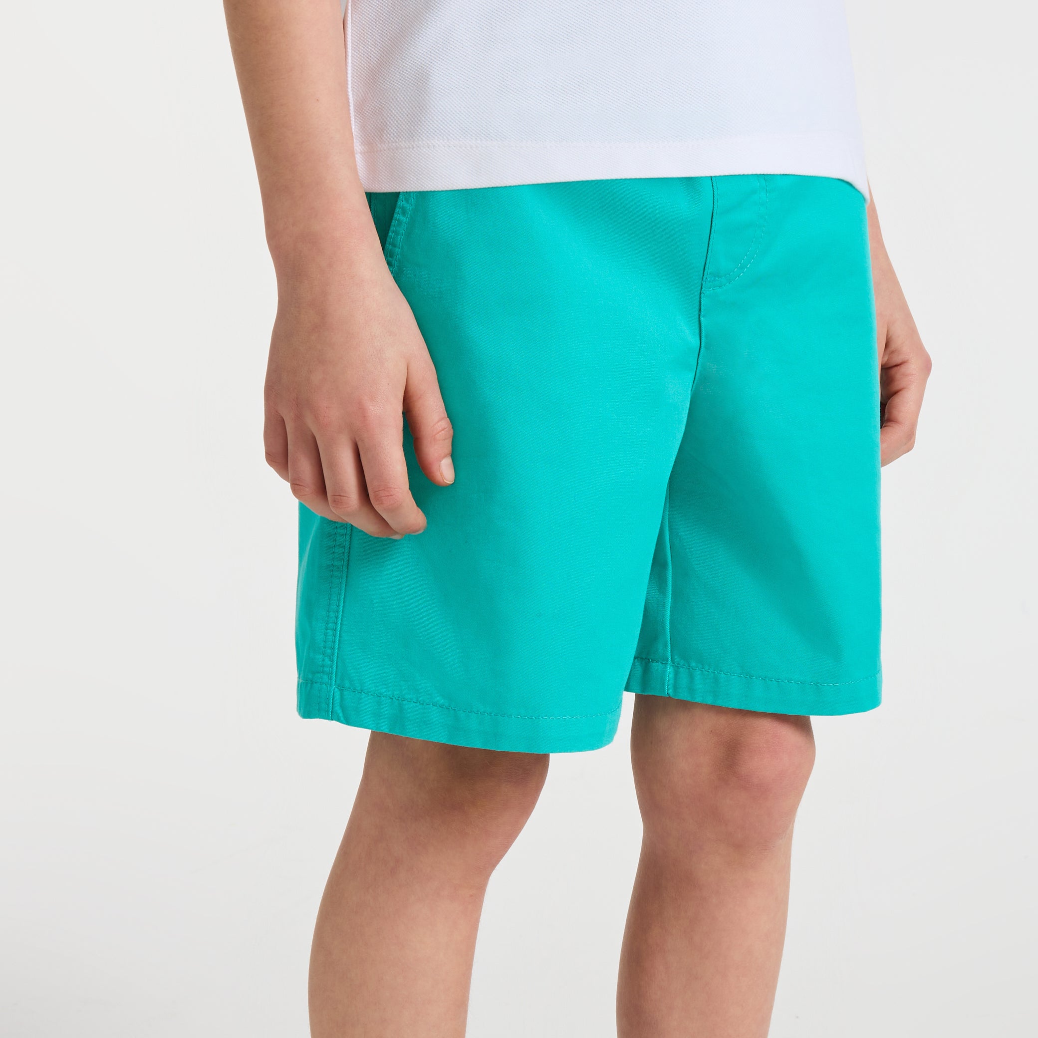 Boys' cotton twill Bermuda shorts