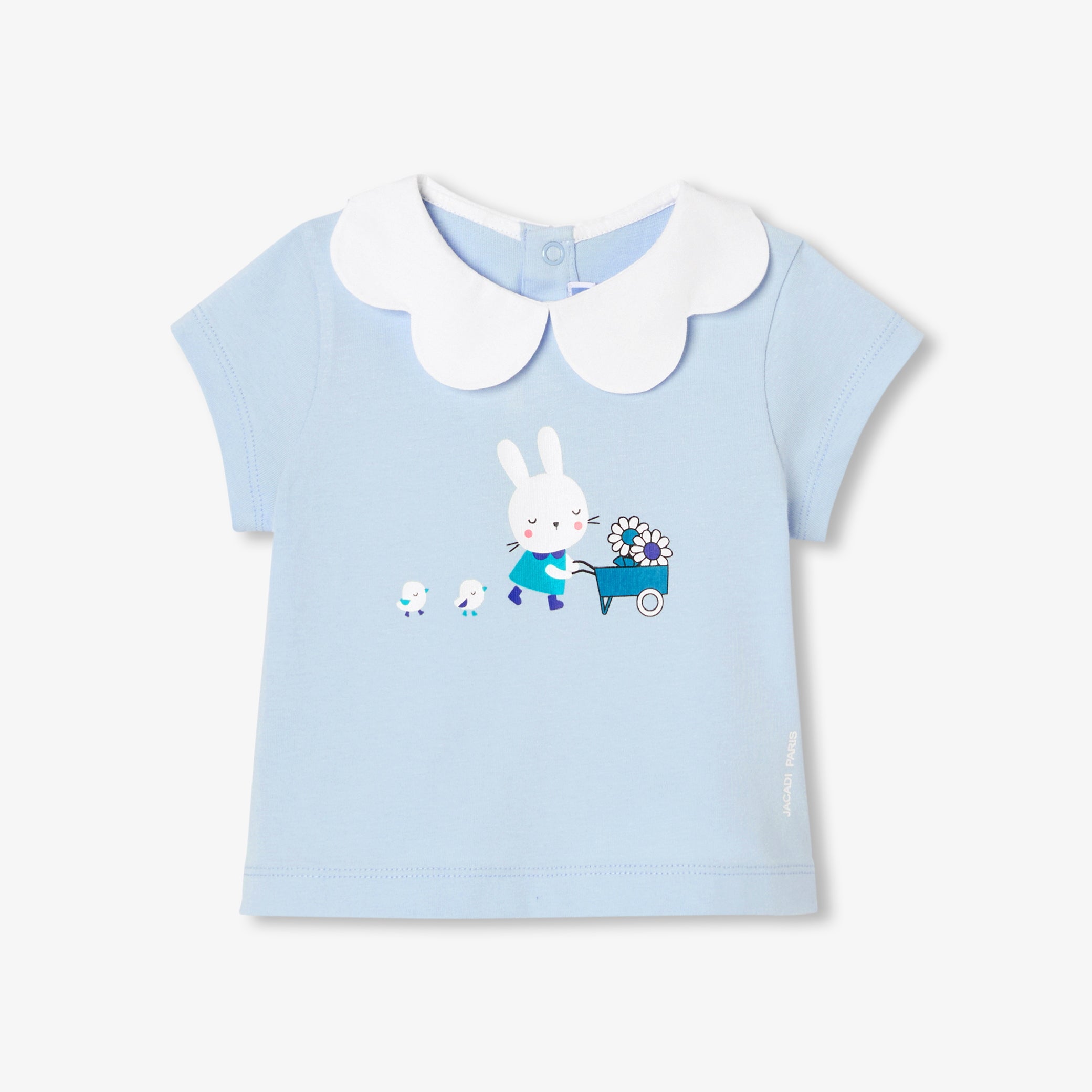 Baby girl scalloped collar T-shirt