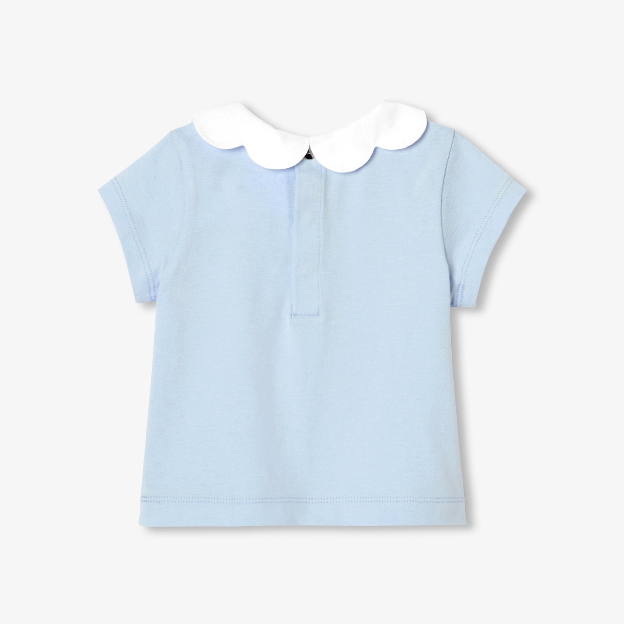 Baby girl scalloped collar T-shirt