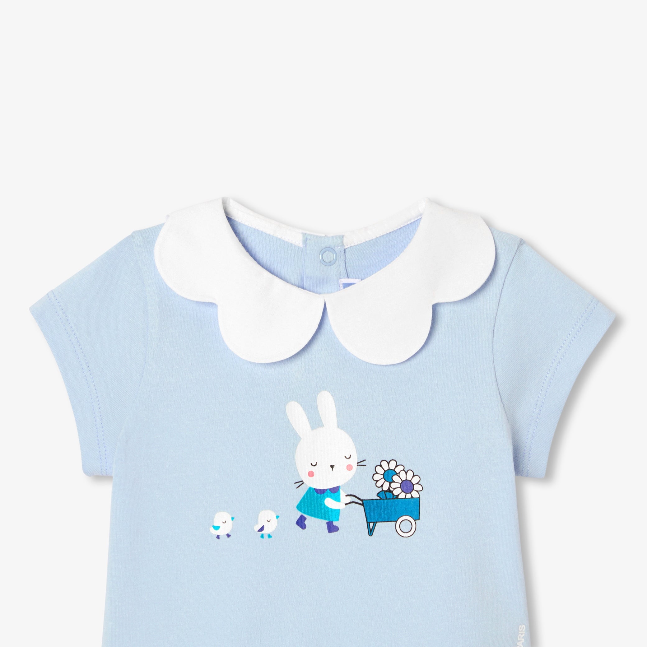 Baby girl scalloped collar T-shirt
