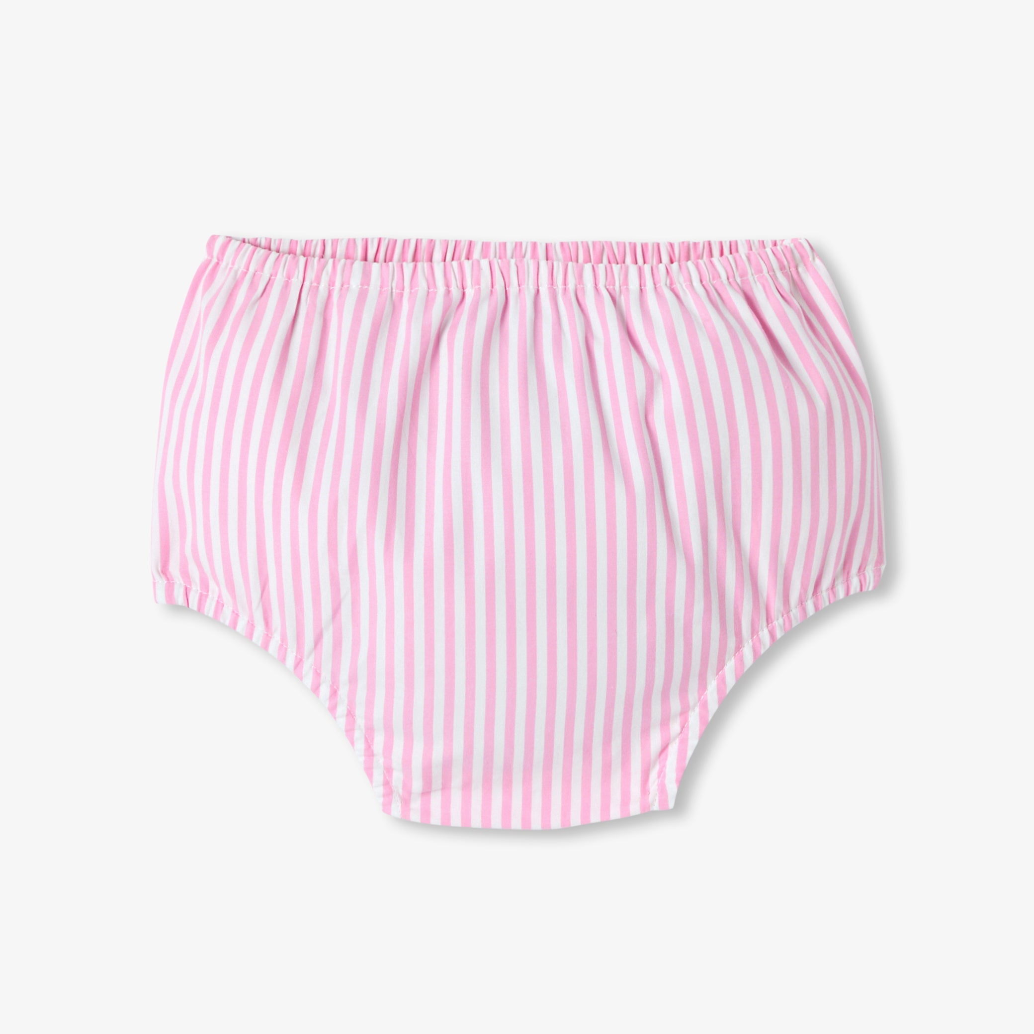 Baby girl short-sleeved striped poplin dress