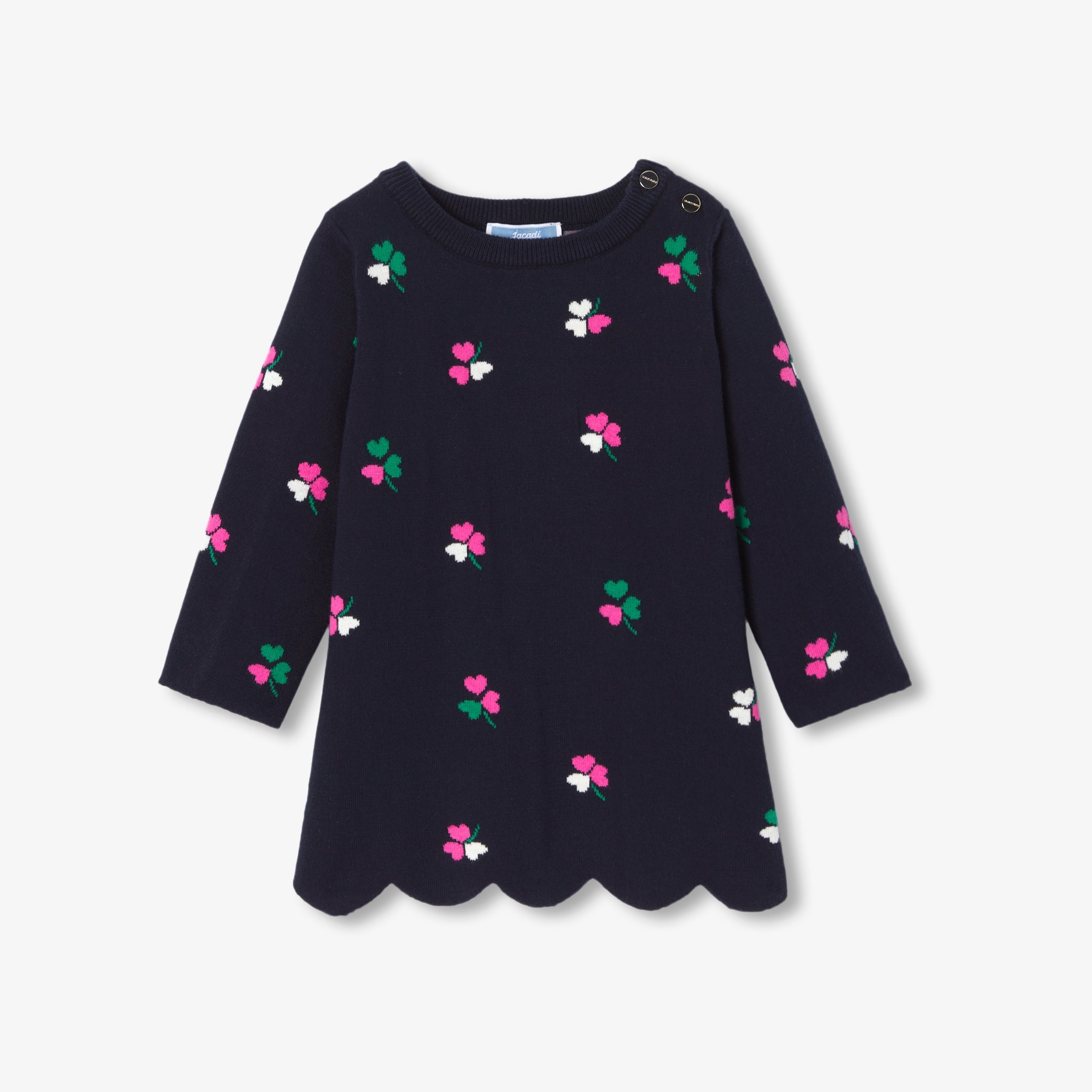 Baby girl long-sleeved knitted dress