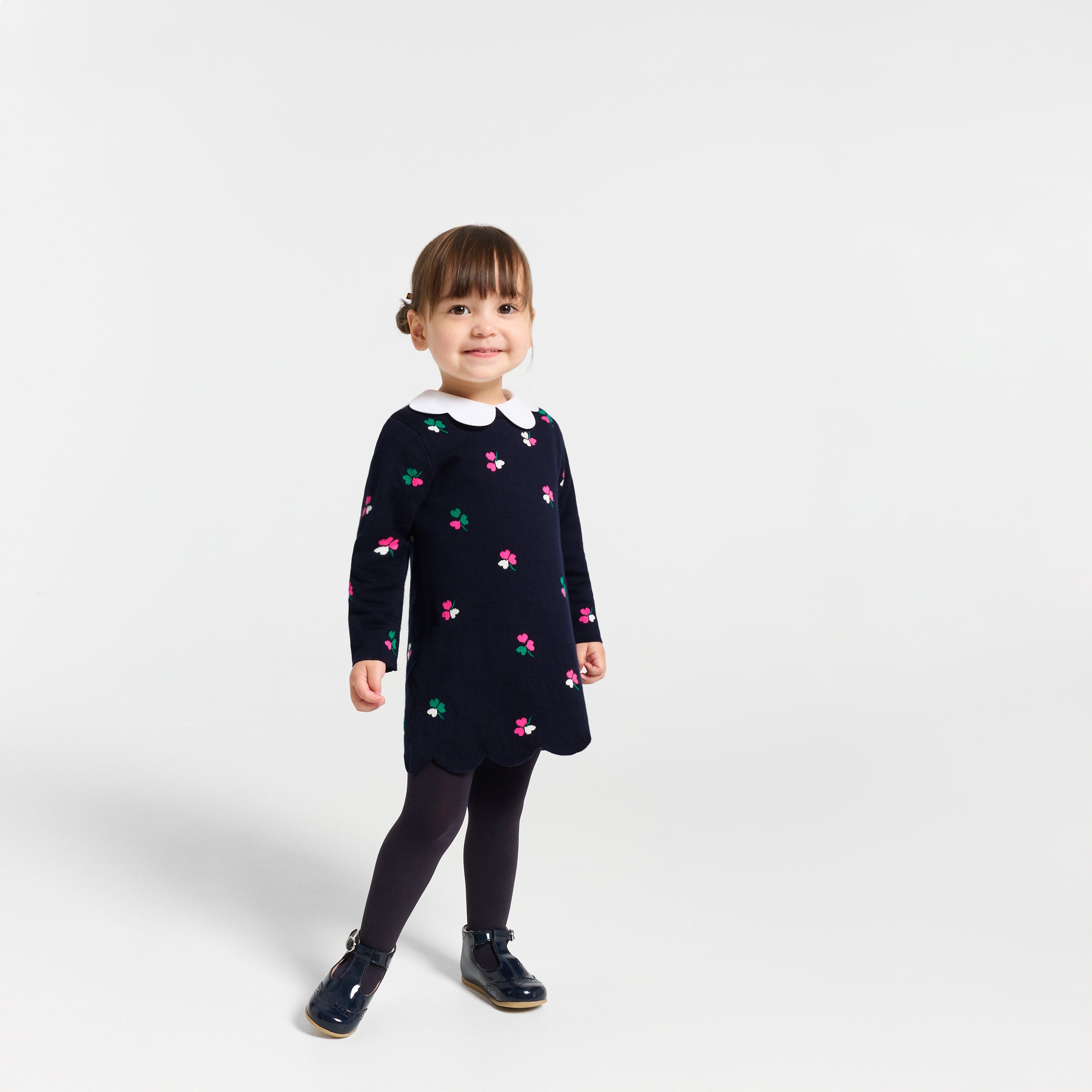 Baby girl long-sleeved knitted dress