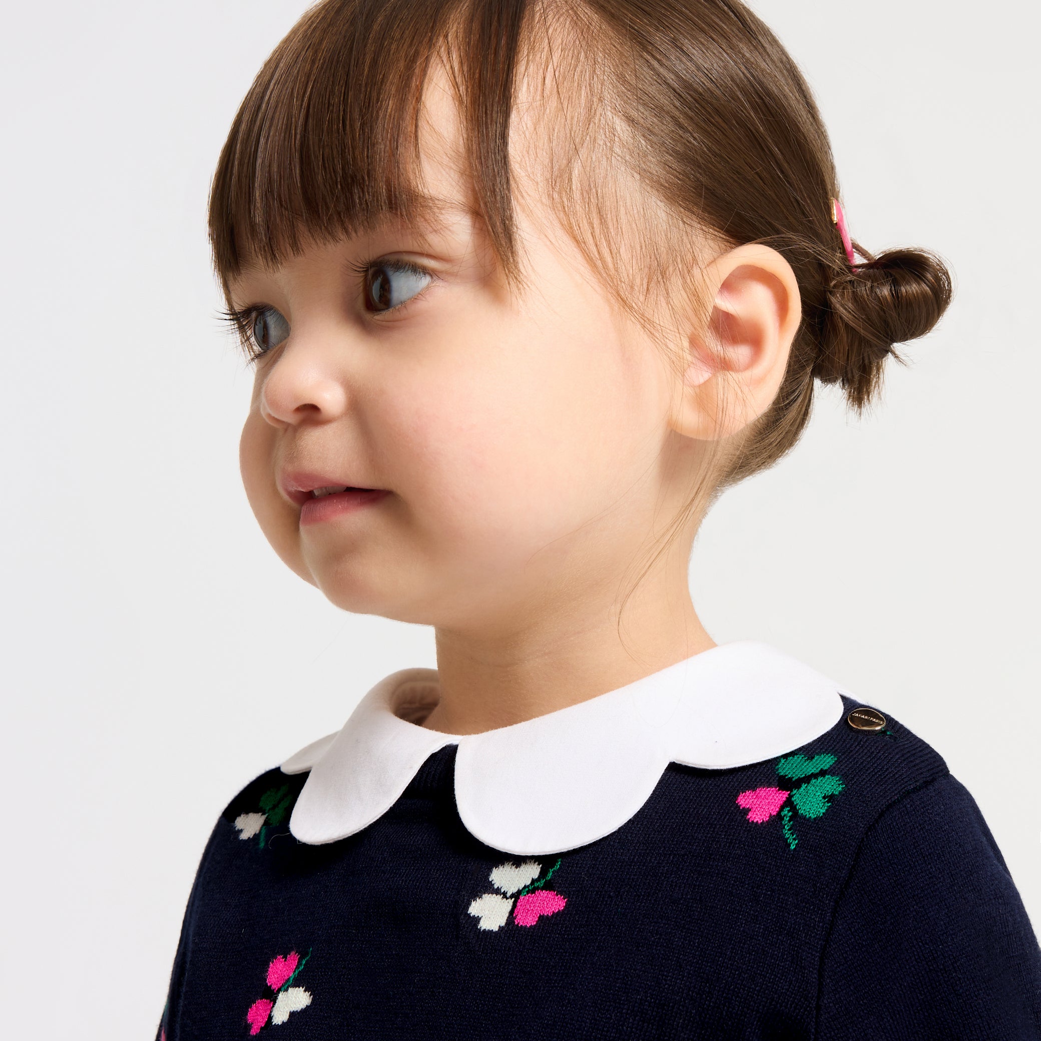 Baby girl long-sleeved knitted dress