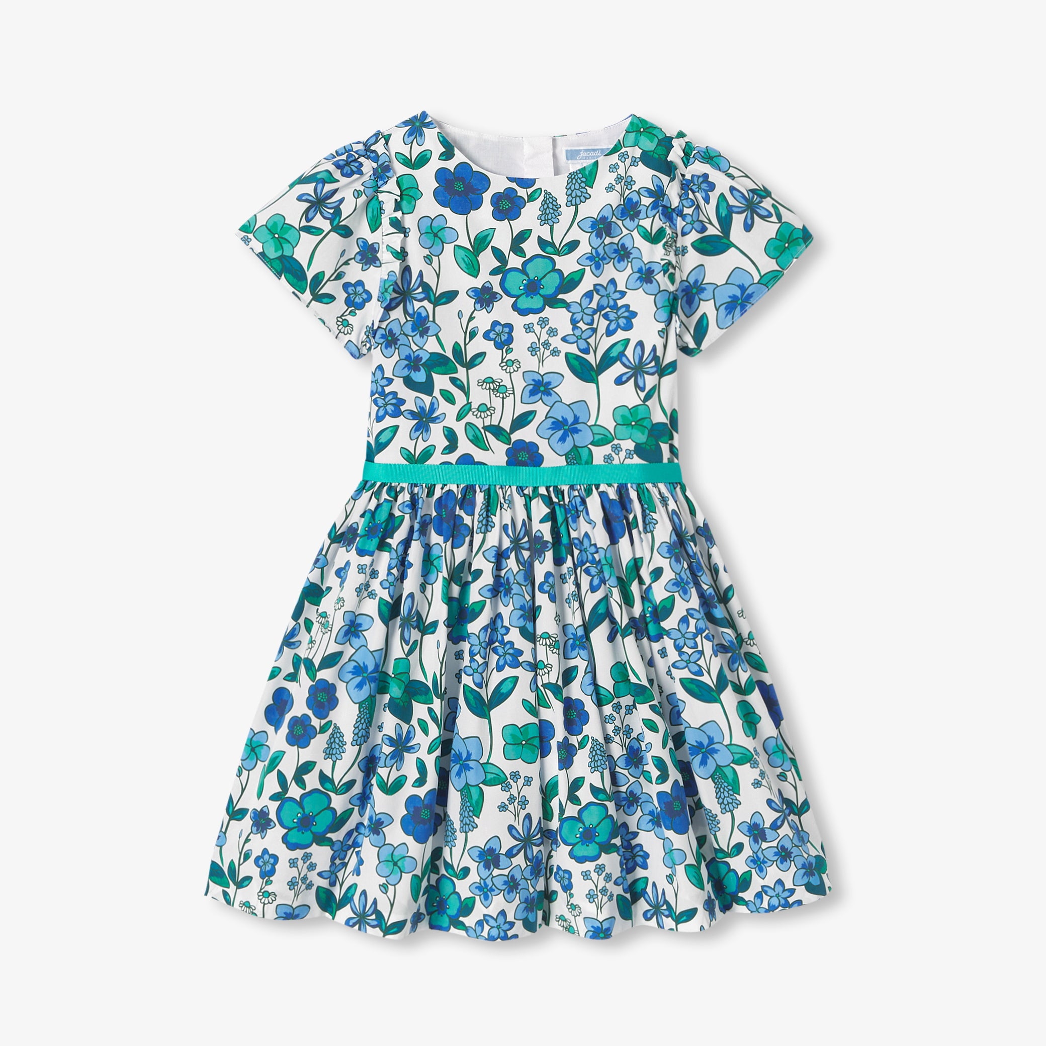 Girl floral print poplin dress