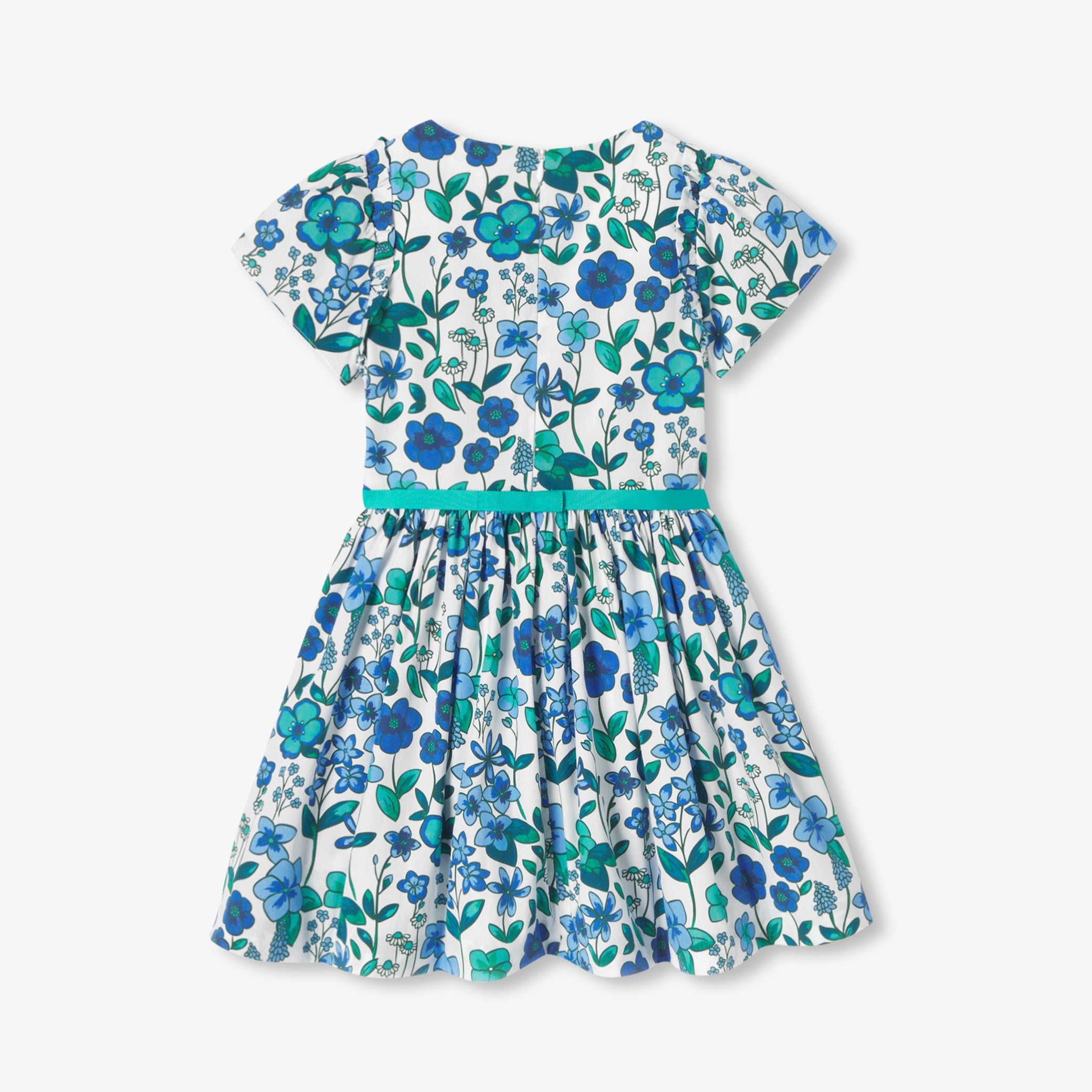 Girl floral print poplin dress