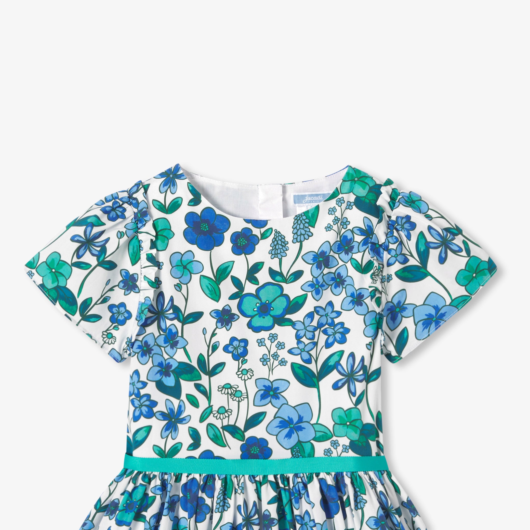Girl floral print poplin dress