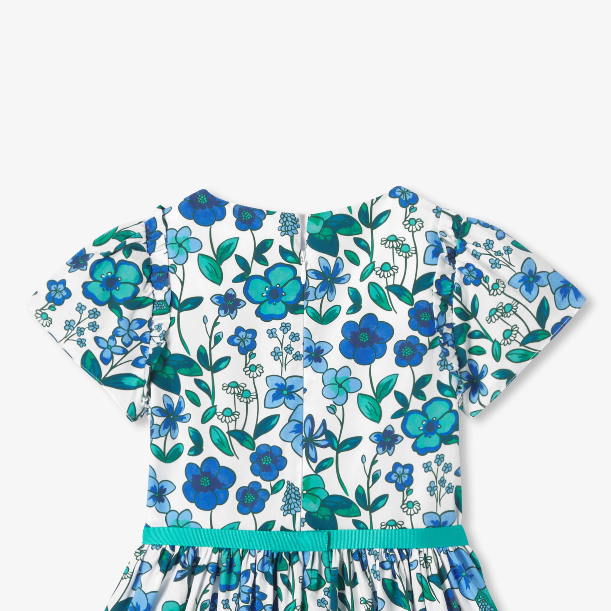 Girl floral print poplin dress
