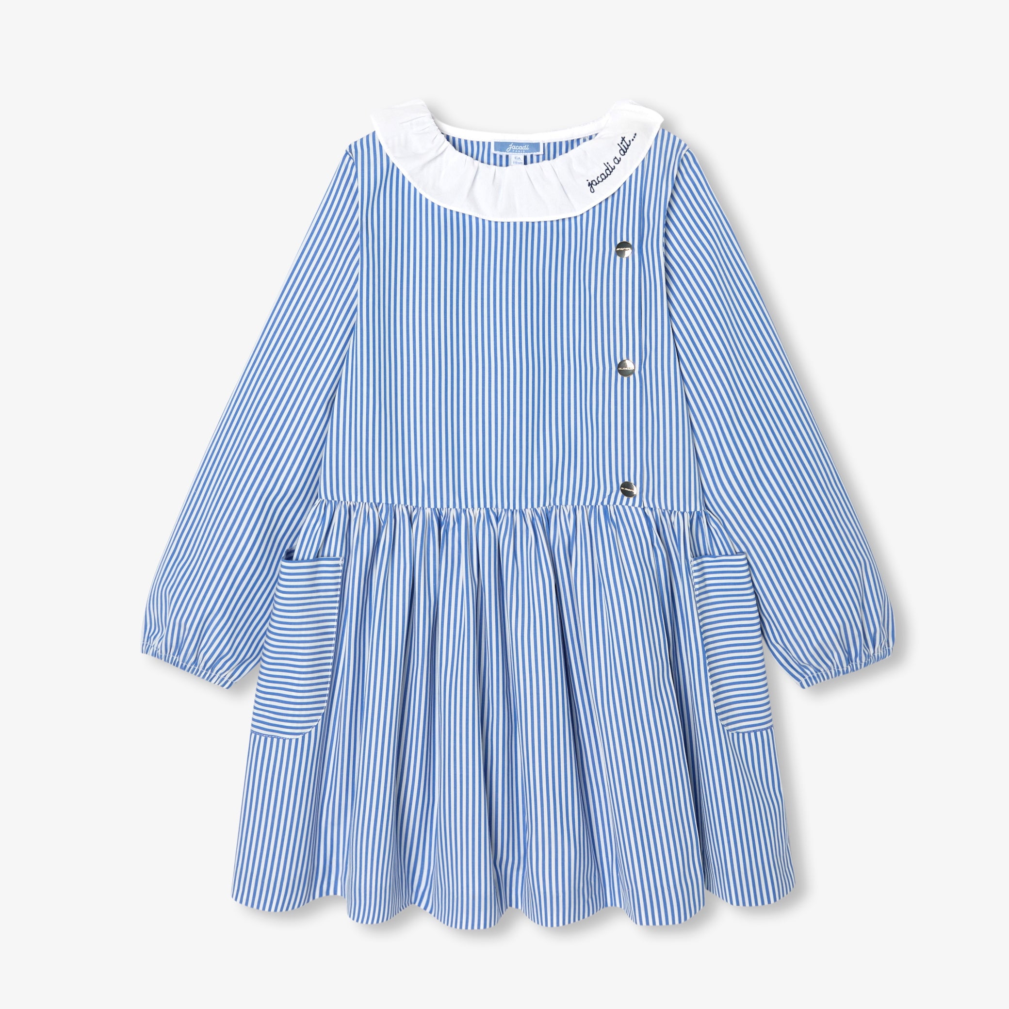 Girl striped pinafore