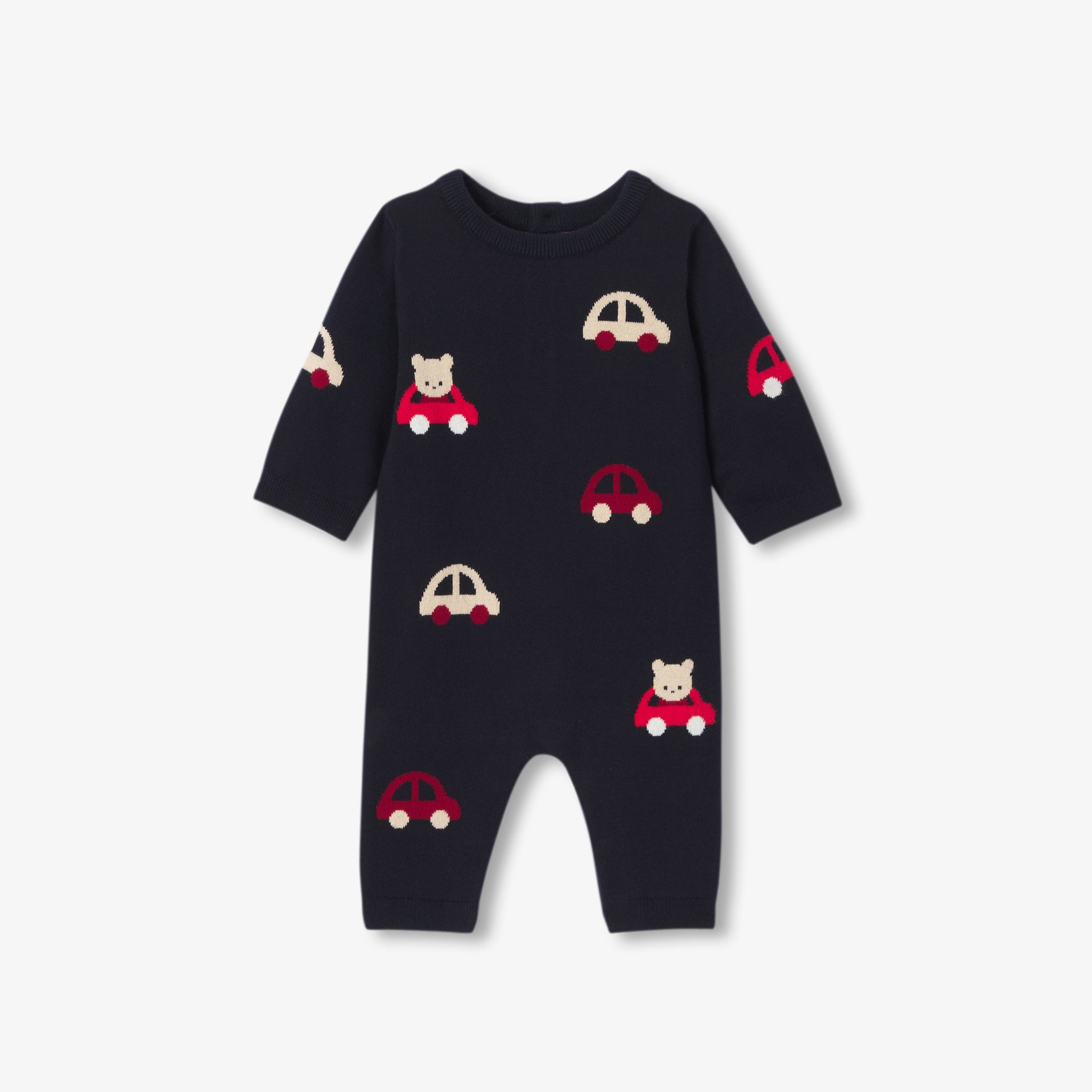 Baby boy pattern knit jumpsuit