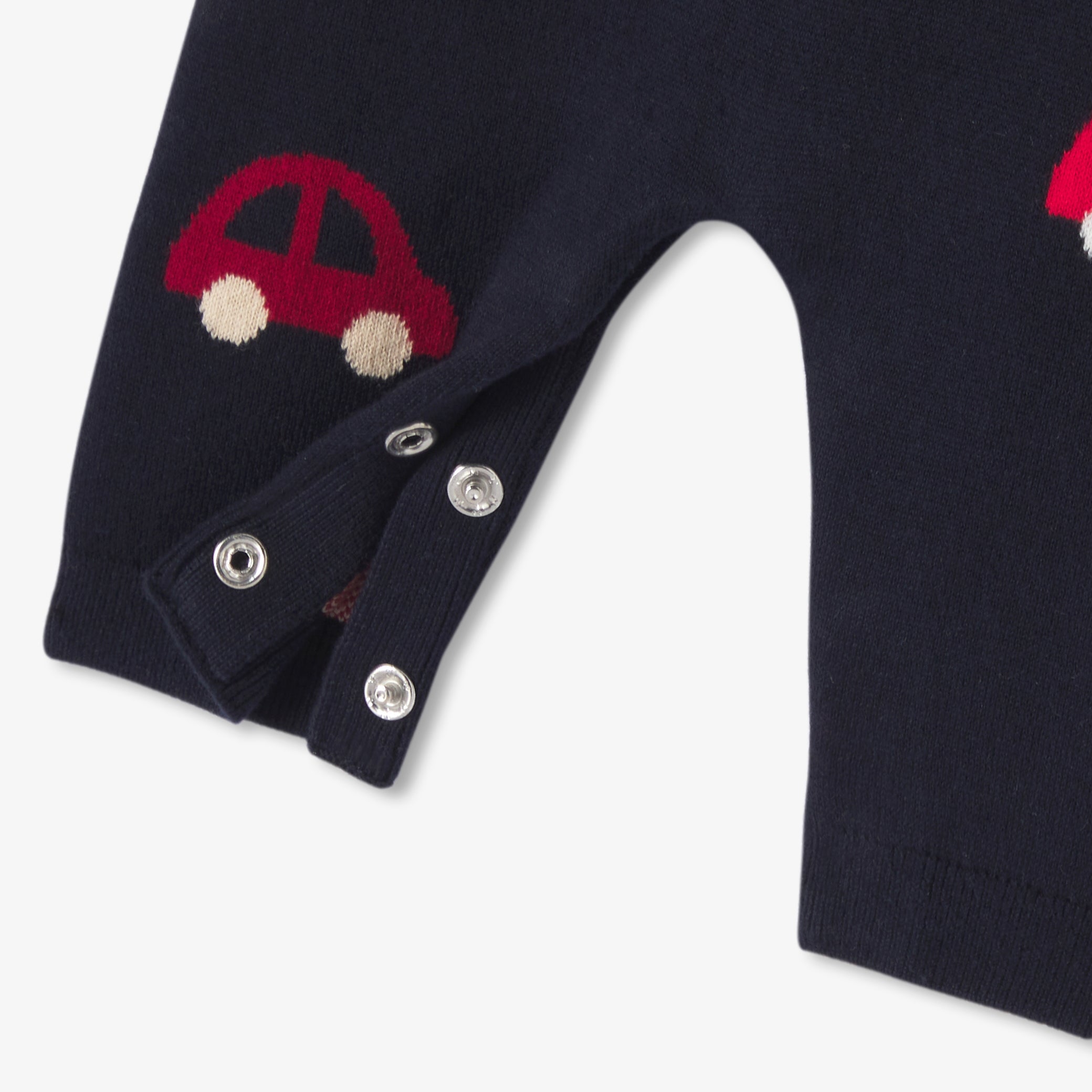 Baby boy pattern knit jumpsuit