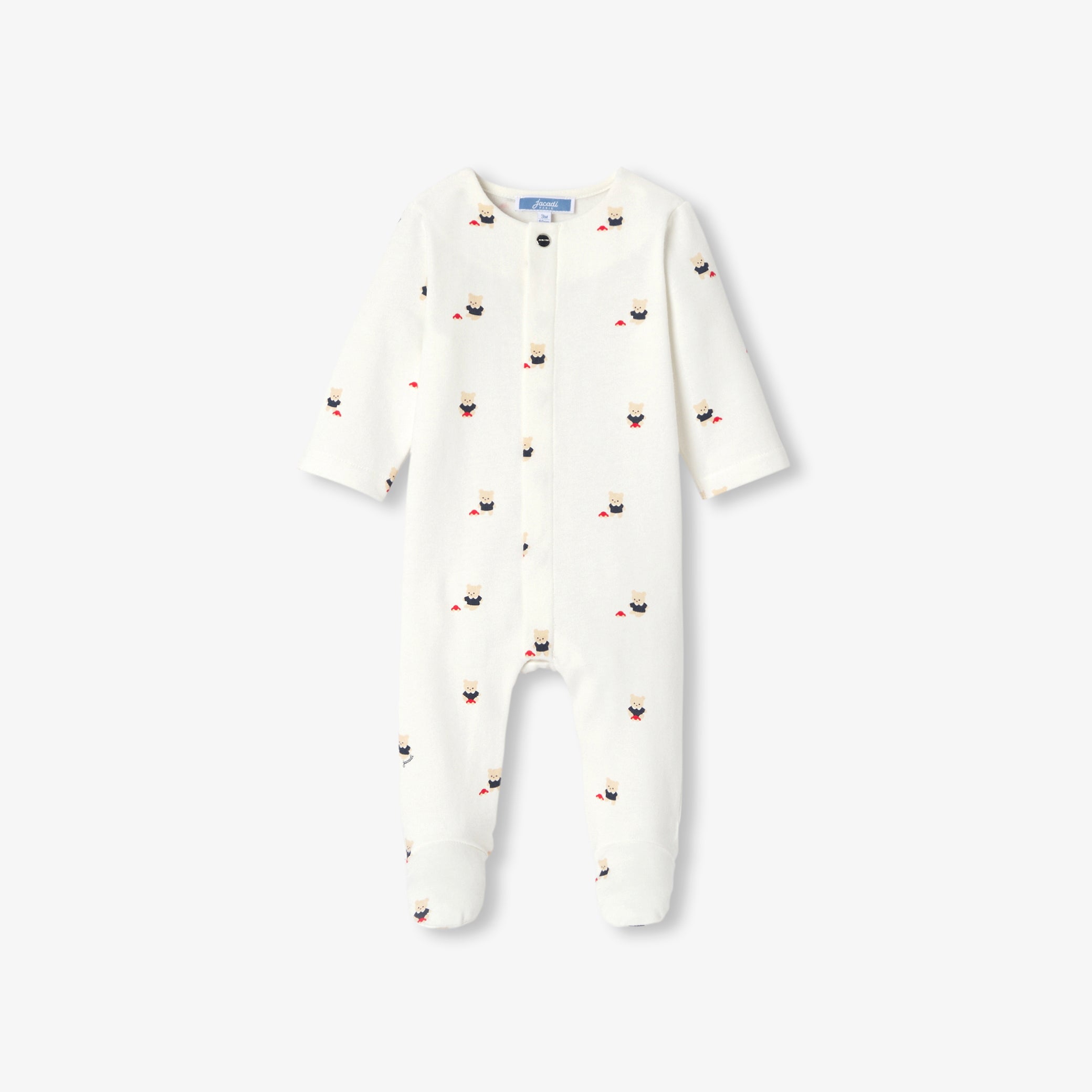 Baby brushed fleece pajamas with bear motif