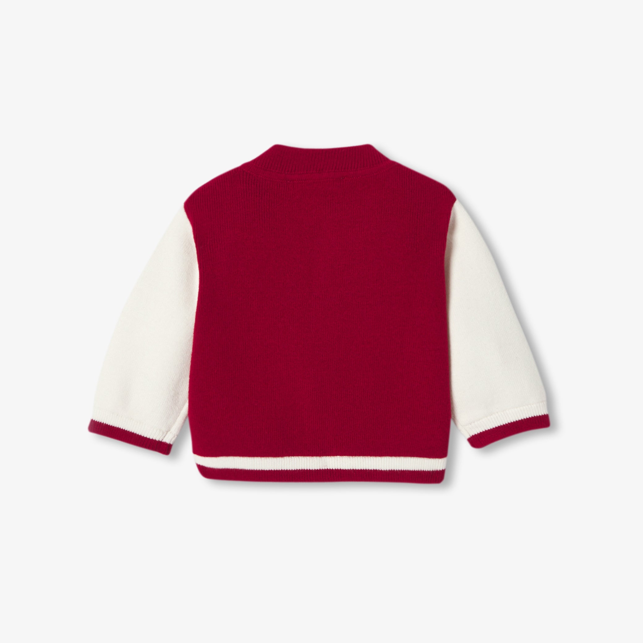 Baby boy varsity-style knitted cardigan