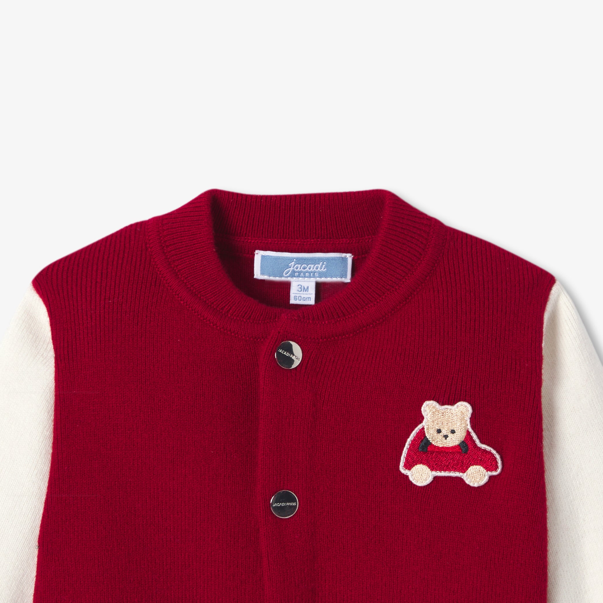 Baby boy varsity-style knitted cardigan
