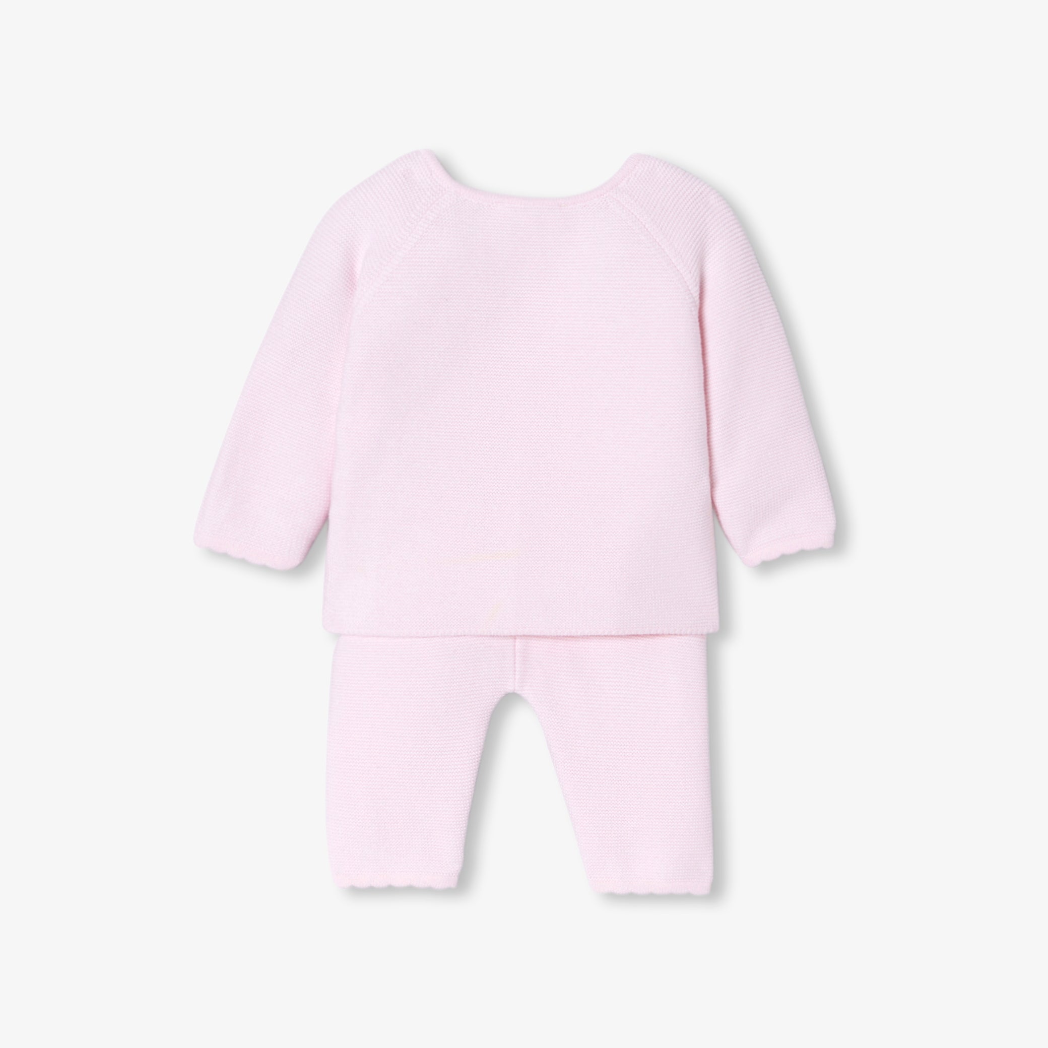 Baby girl garter stitch knit set