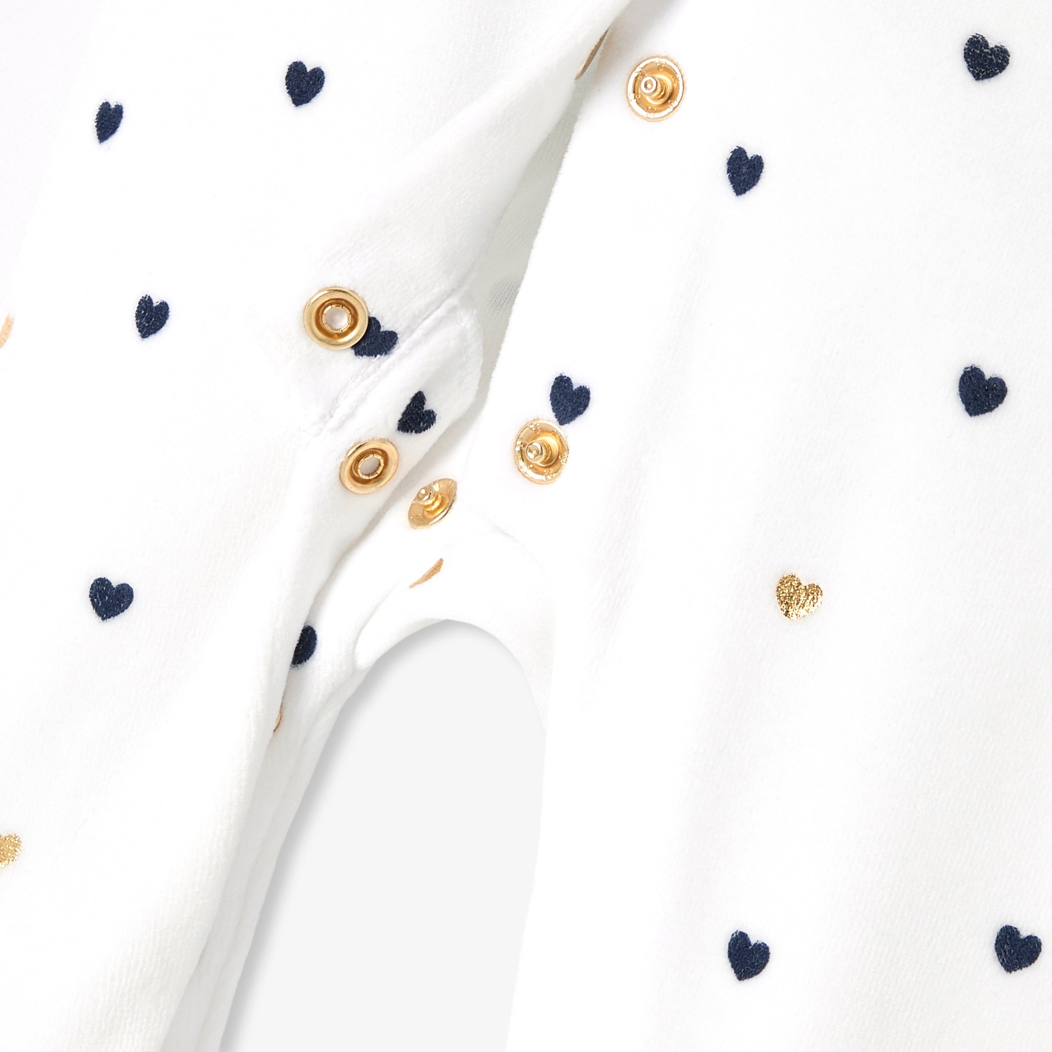 Baby girl velvet pajamas with Peter Pan collar