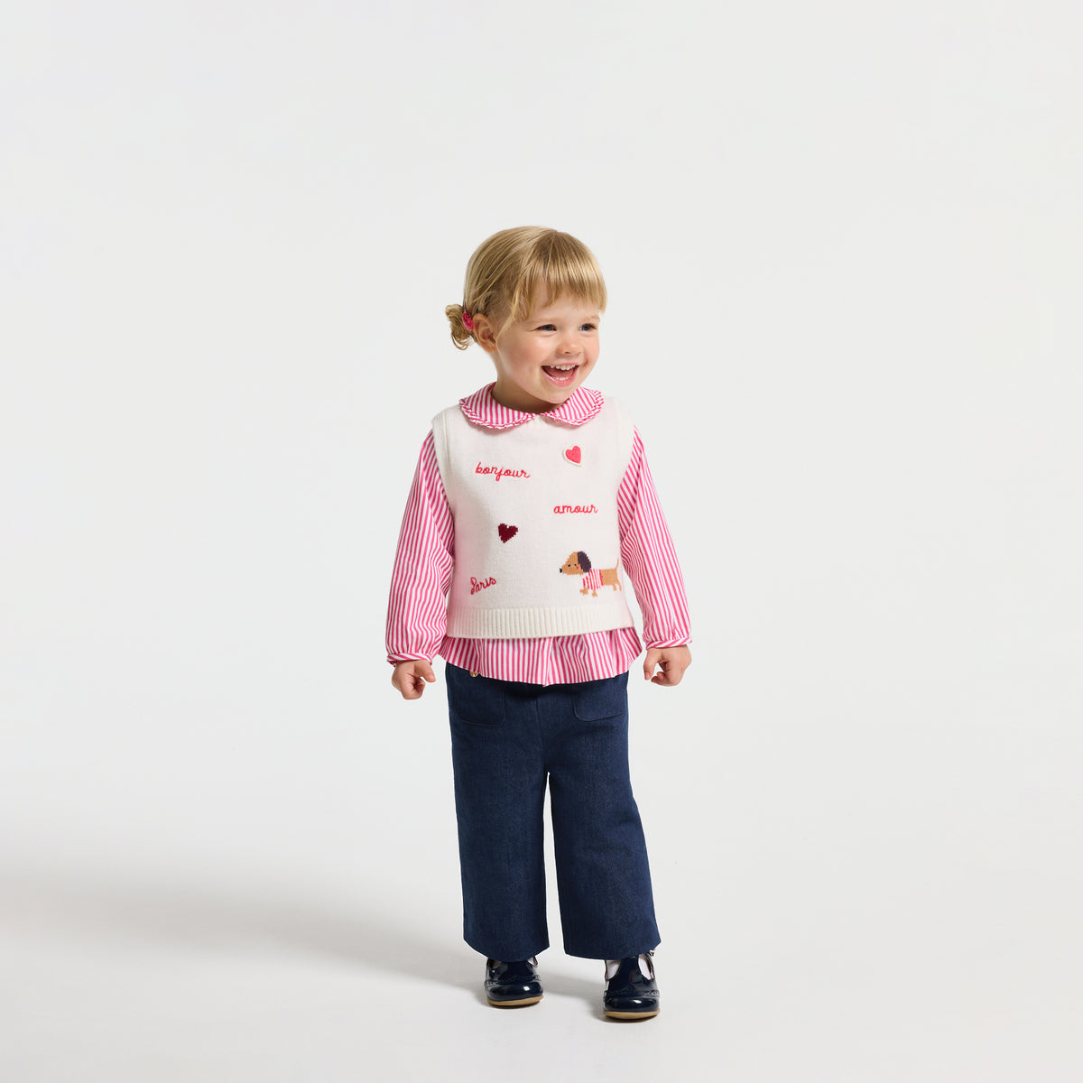 Baby girl paper bag waist jeans
