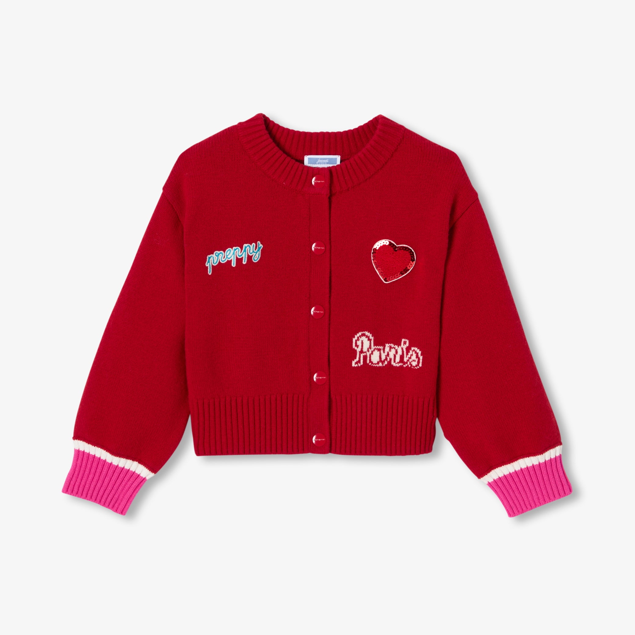 Girl wool blend Varsity cardigan