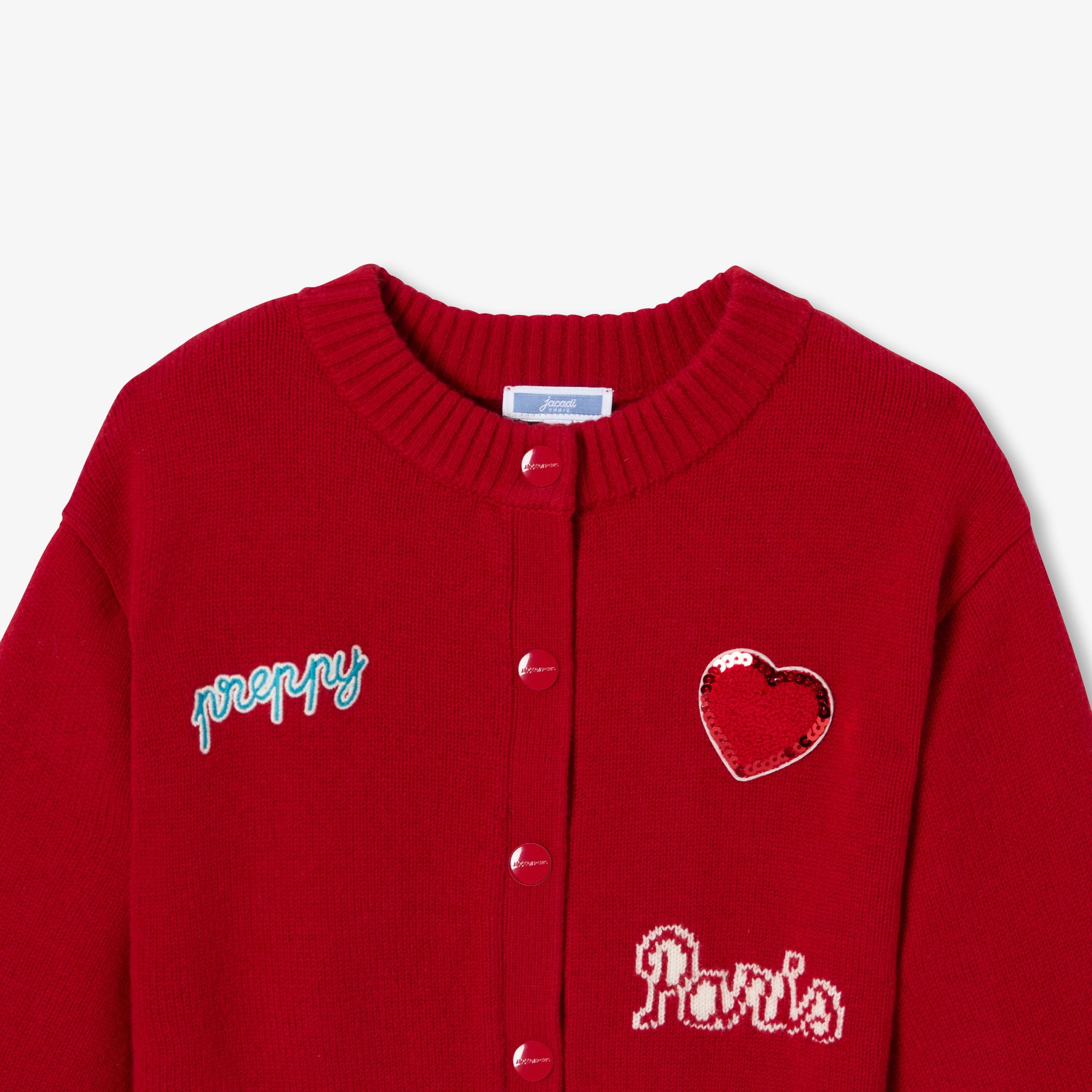 Girl wool blend Varsity cardigan