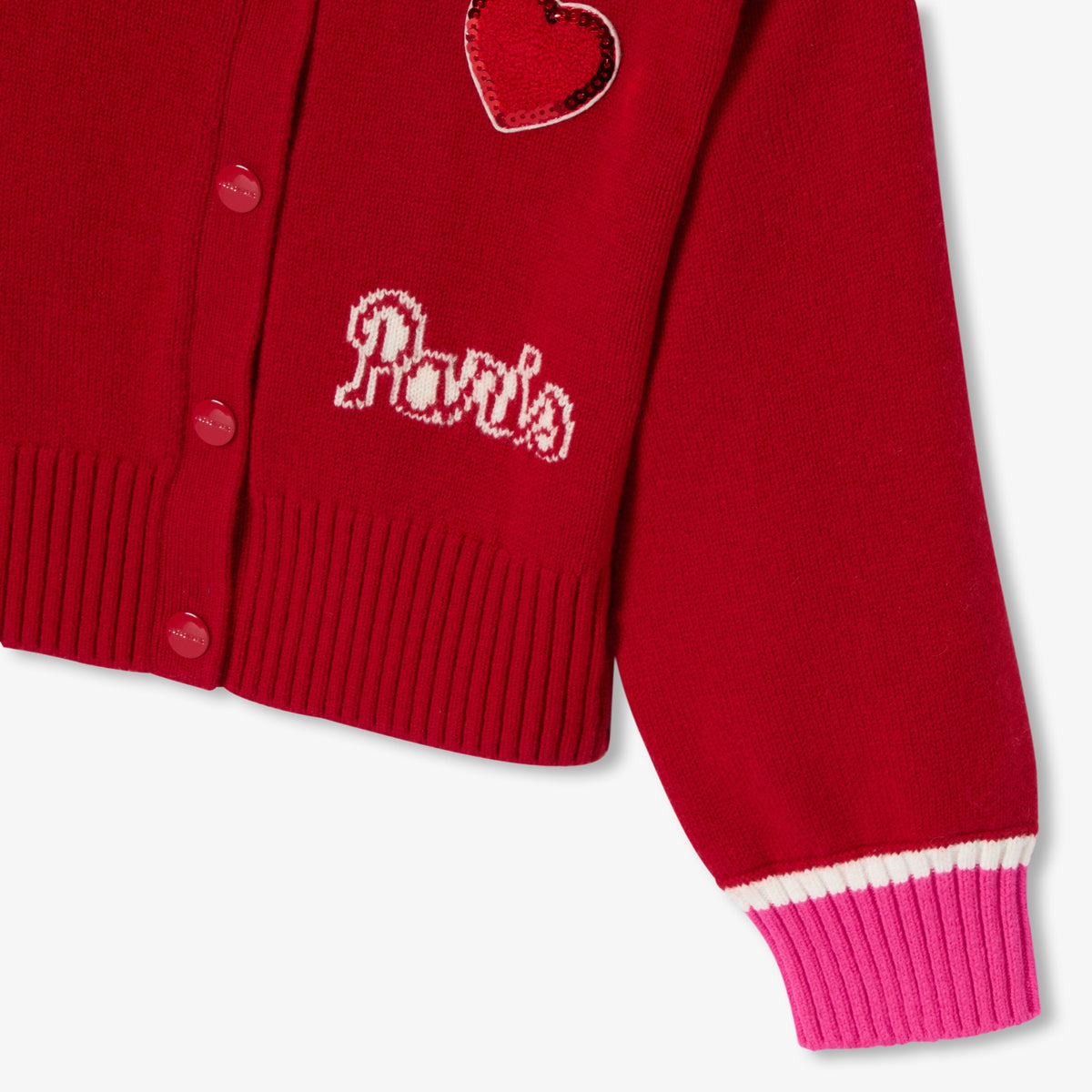 Girl wool blend Varsity cardigan