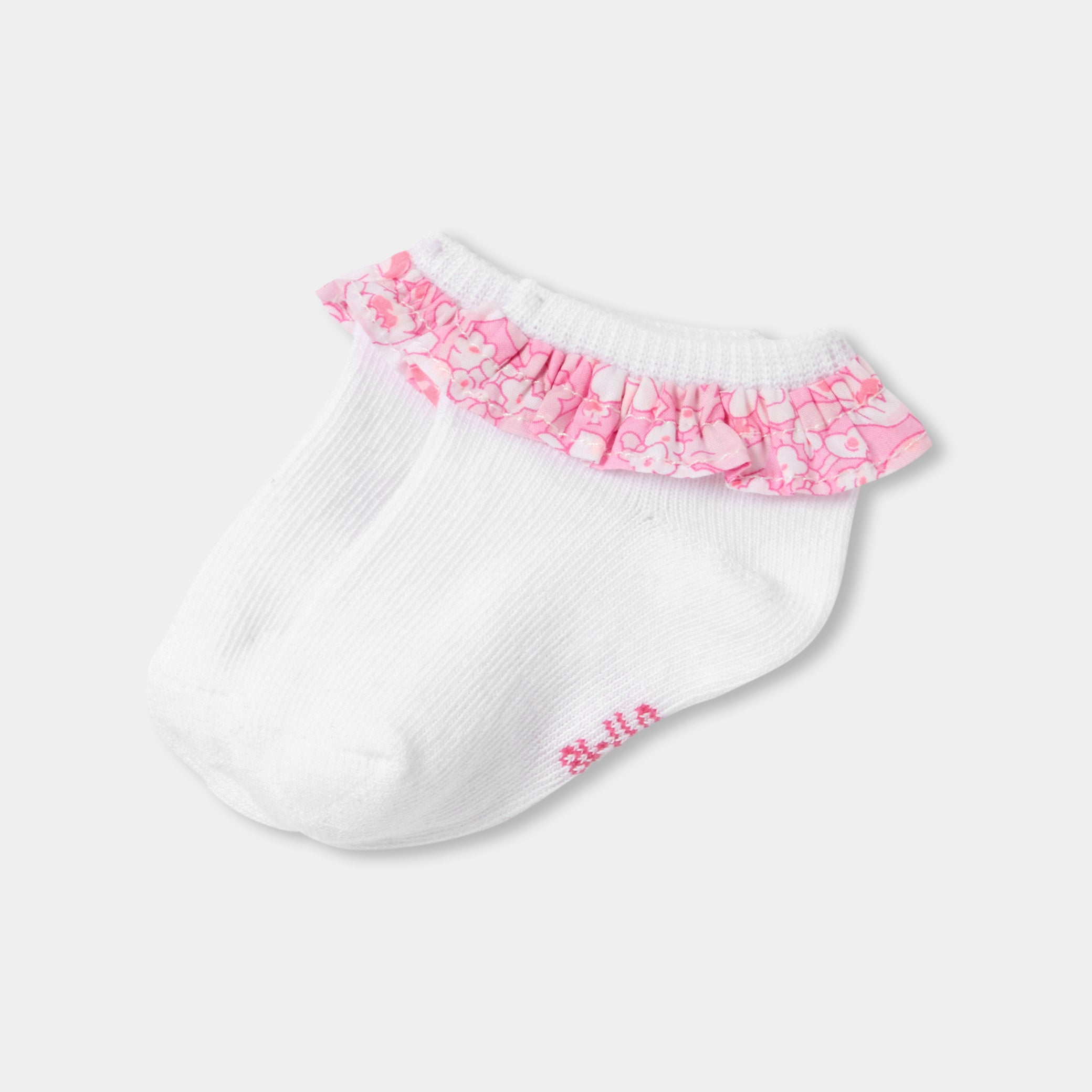 Baby girl socks with Liberty fabric ruffle