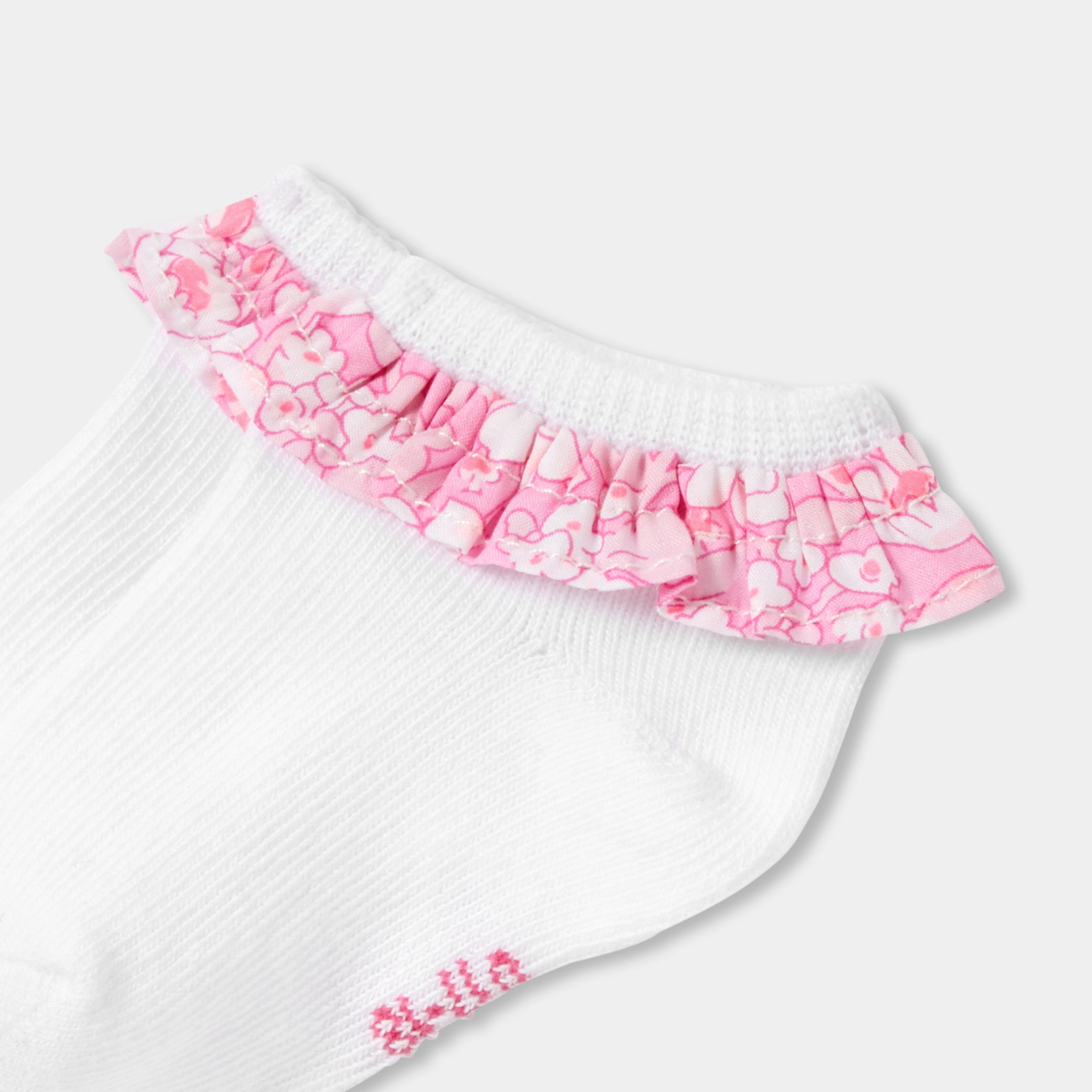 Baby girl socks with Liberty fabric ruffle