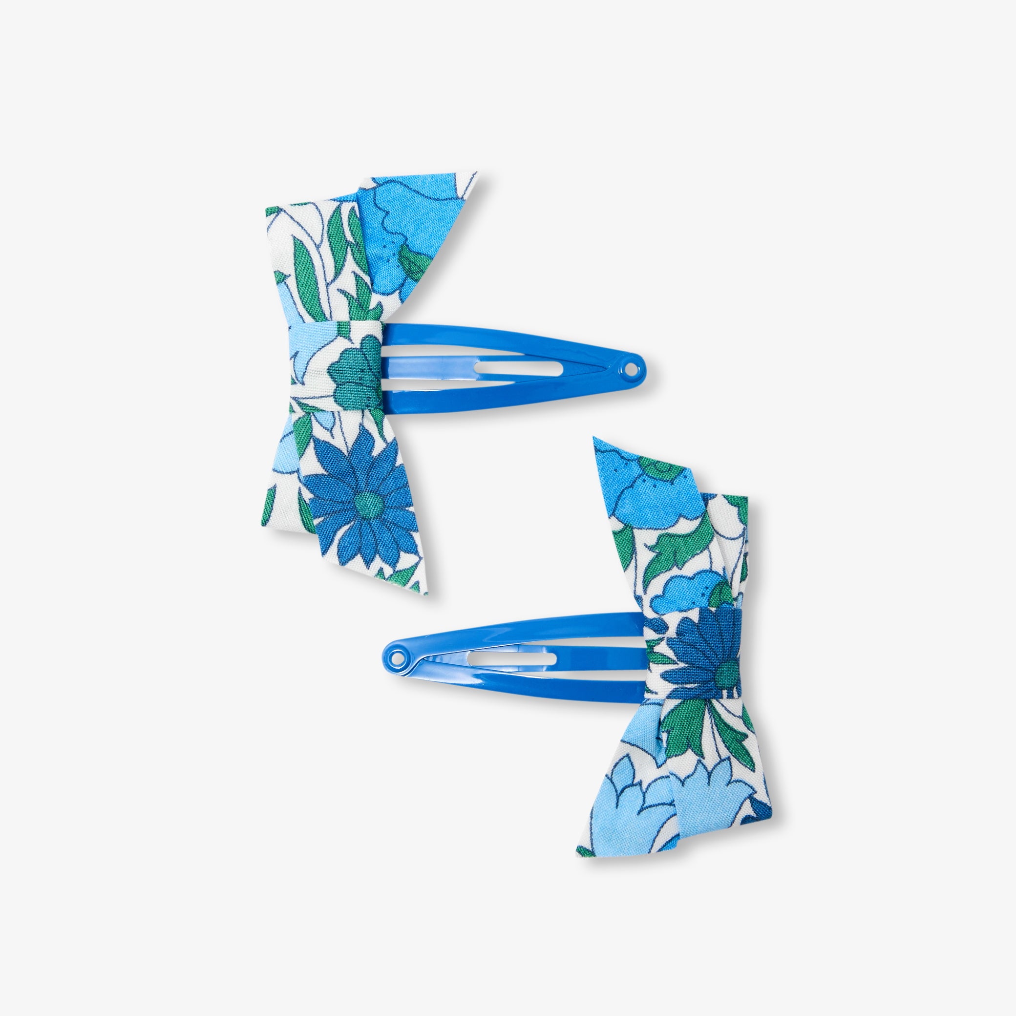Baby girl Liberty fabric bow hair clip duo